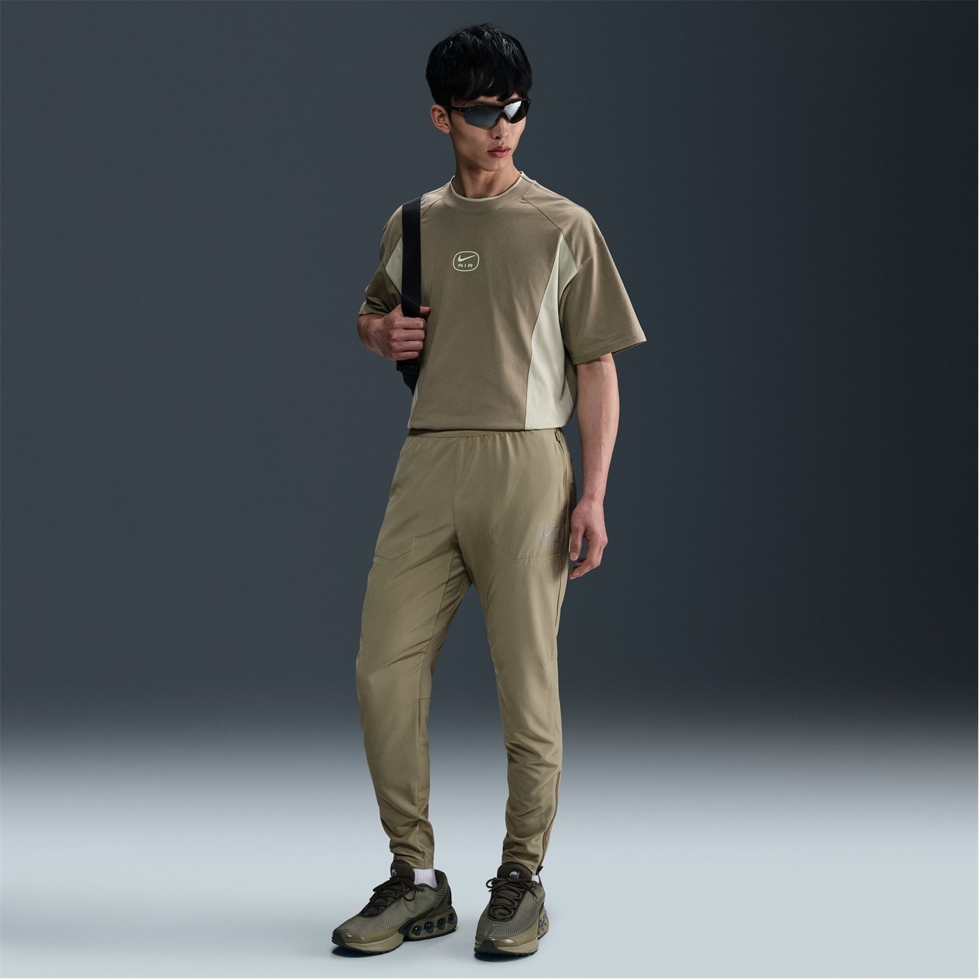 Tepláky Nike Olive Green 762139 Air Run Tracksuit Bottoms Mens - 7