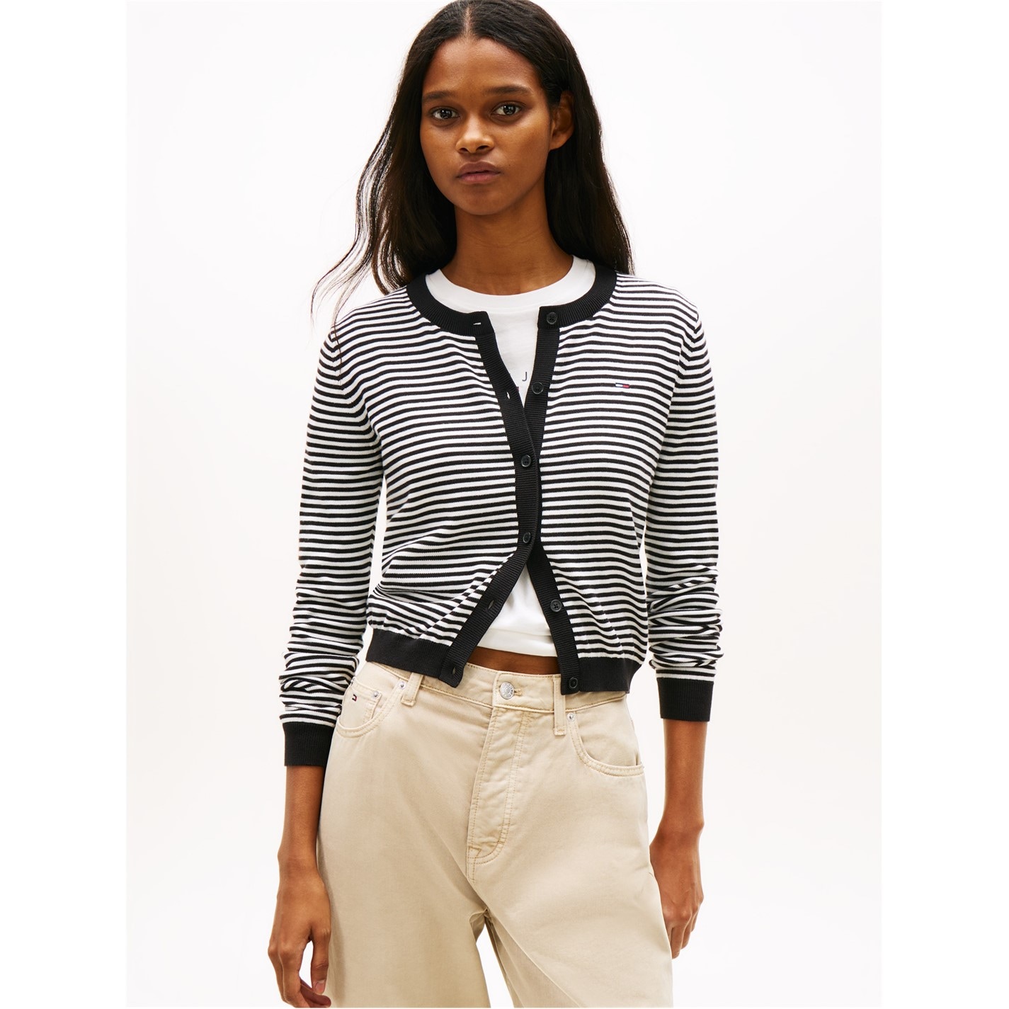 Tommy Jeans Black Stripe 931846 Women's Cardigan - 2