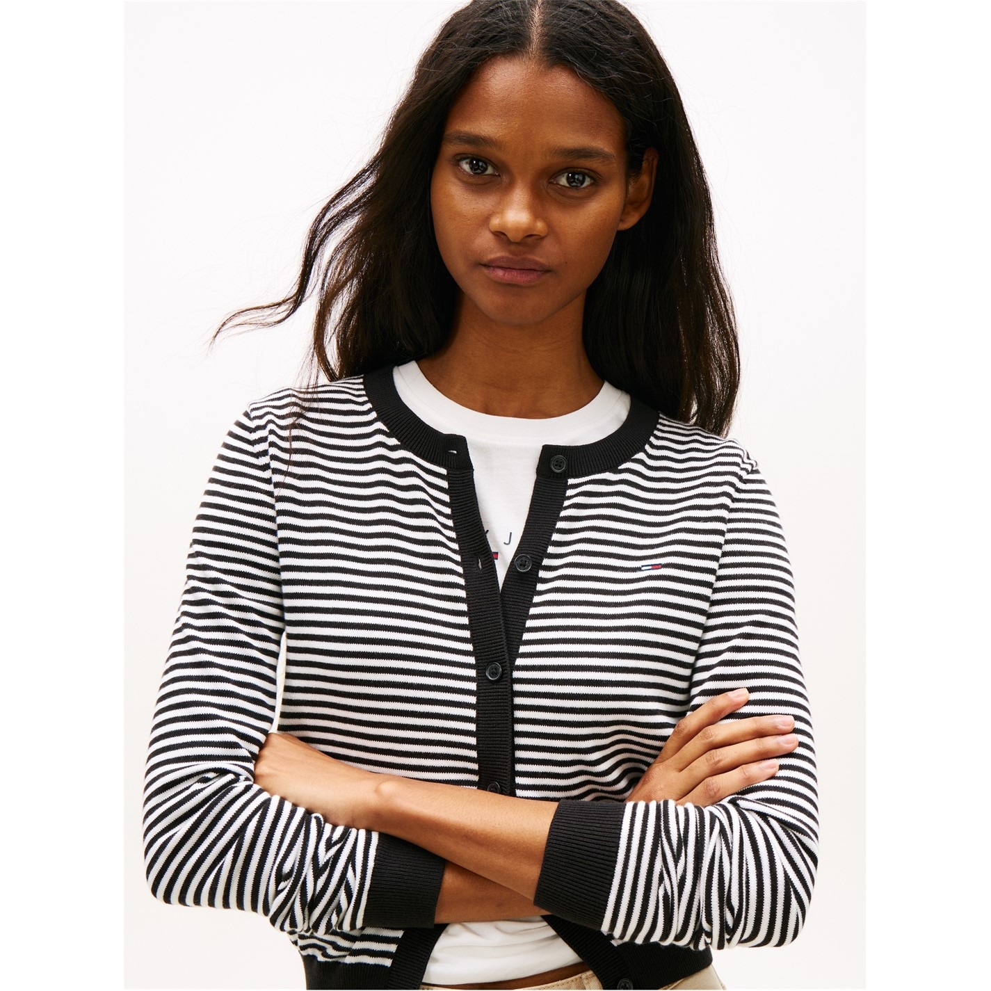 Tommy Jeans Black Stripe 931846 Women's Cardigan - 3