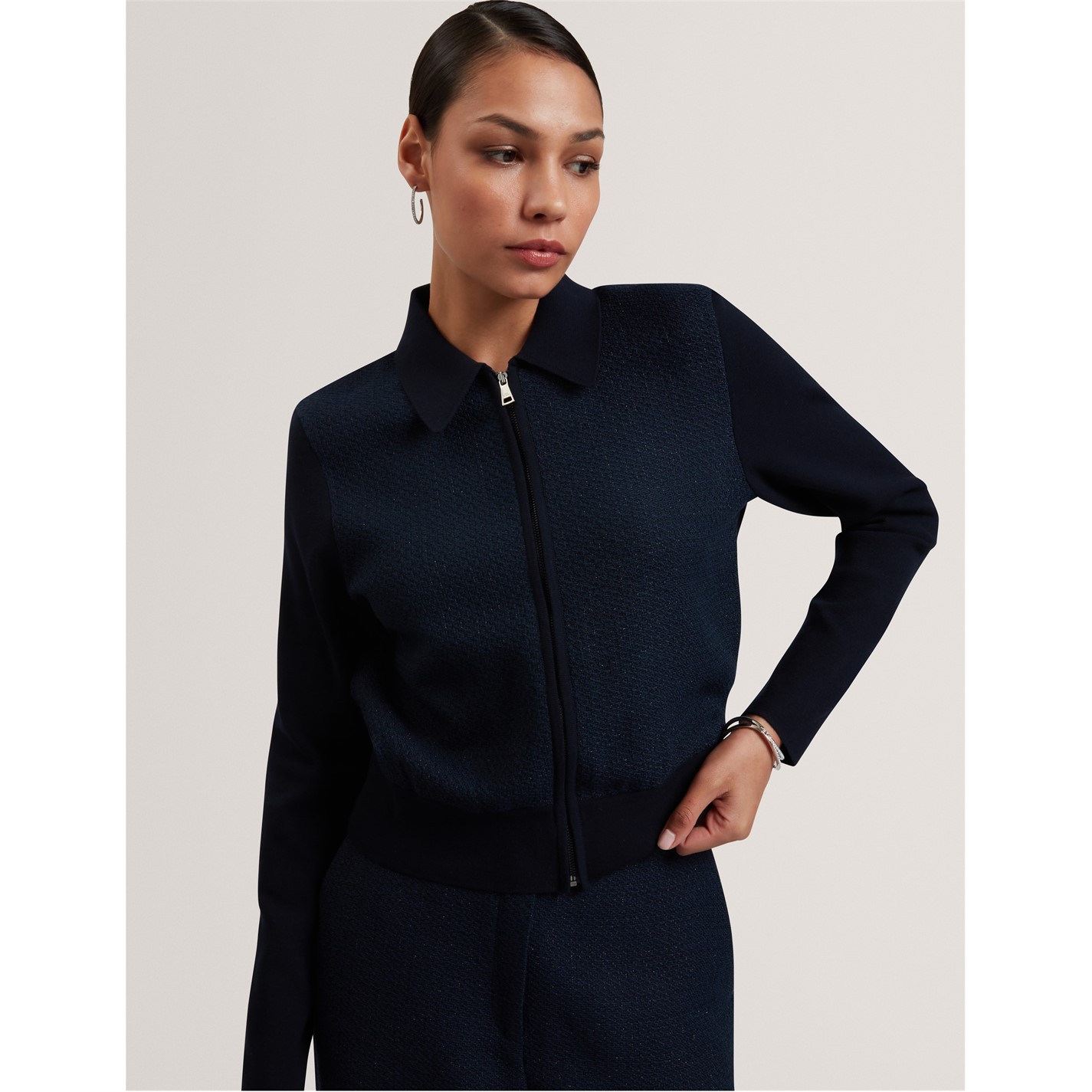 Ted Baker Navy 252463 Women's Knitted Zipped Cardigan - 2