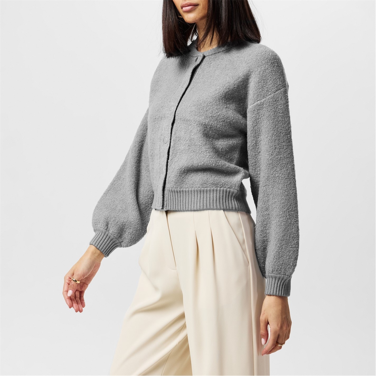 French Connection Dove Grey 141261 Women's Melissa Knitted Cardigan - 2