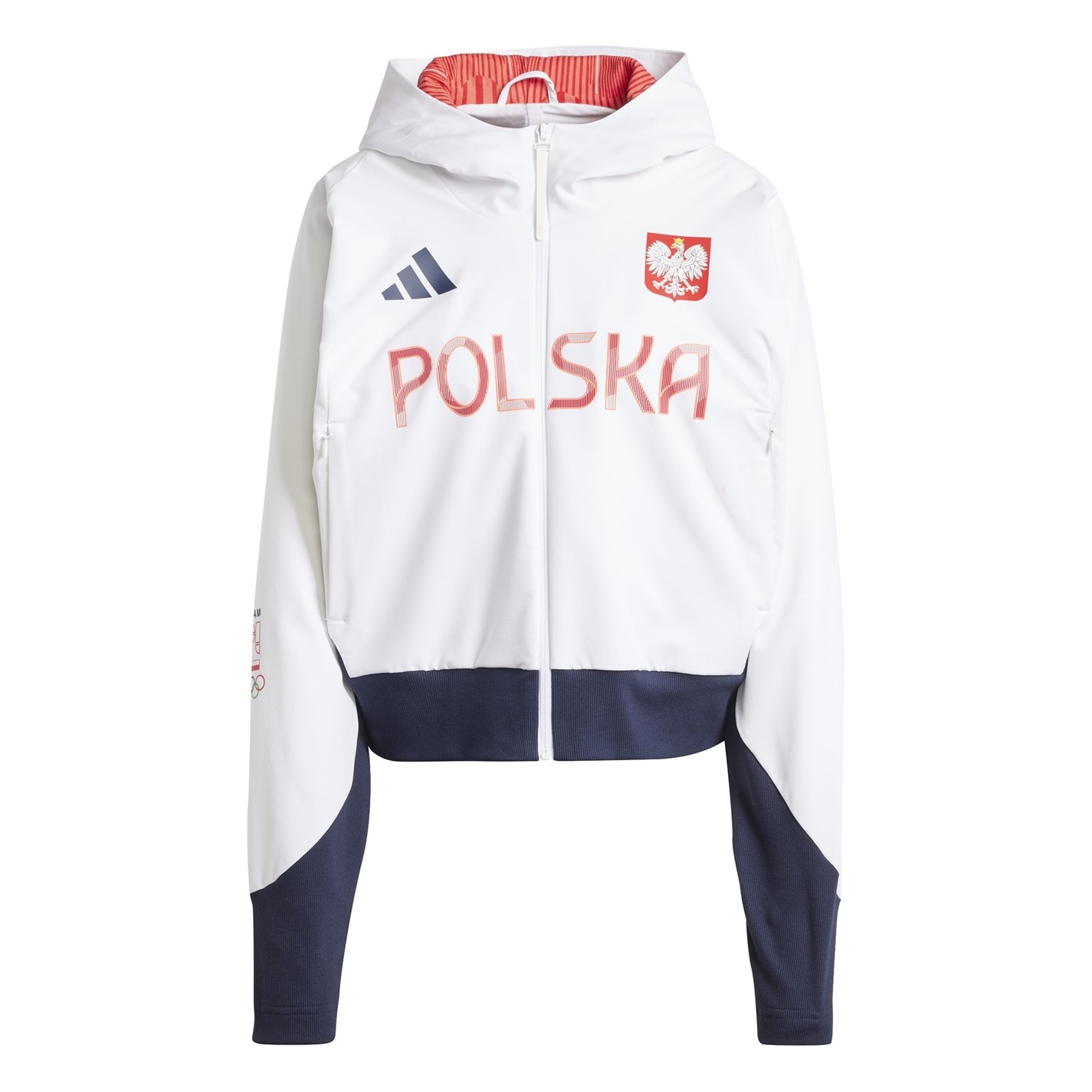 Bunda adidas White 7130760 Women's Poland Performance Tracksuit Top - 1