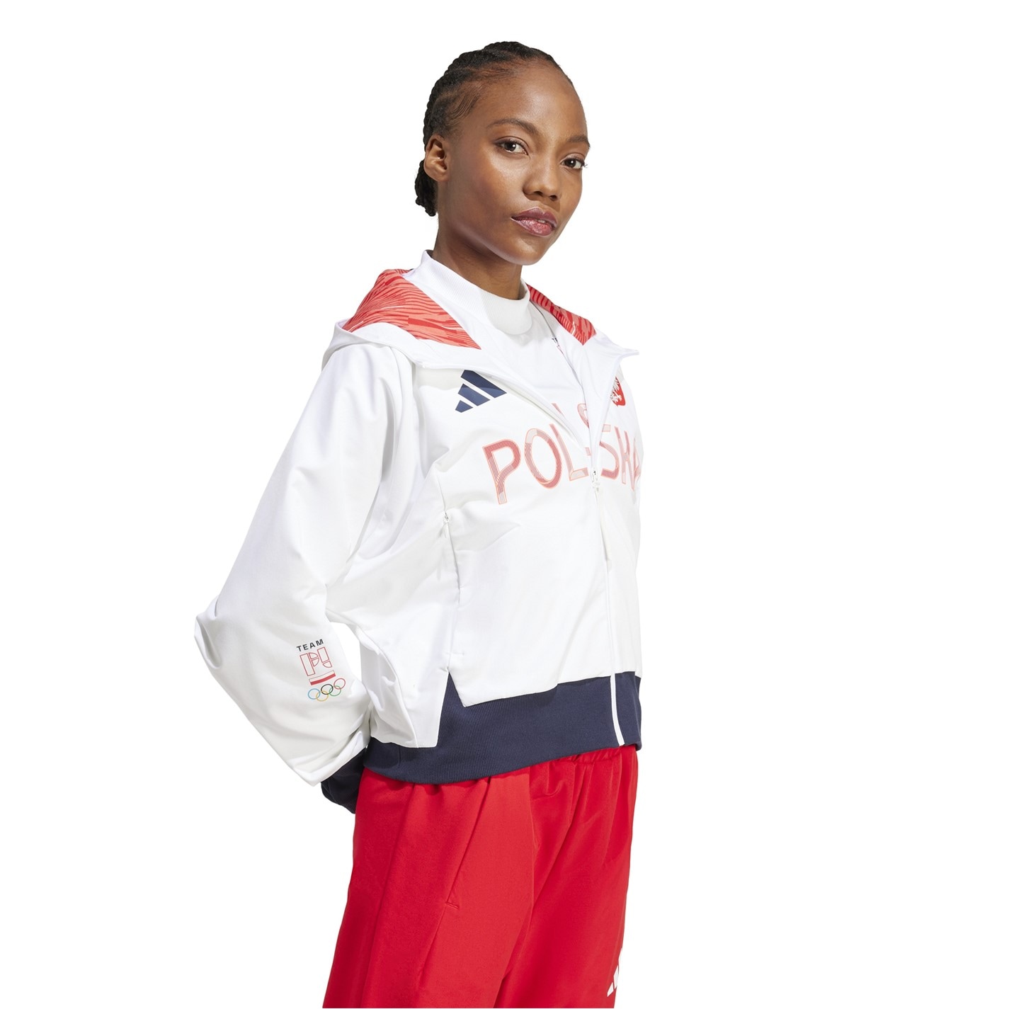 Bunda adidas White 7130760 Women's Poland Performance Tracksuit Top - 6