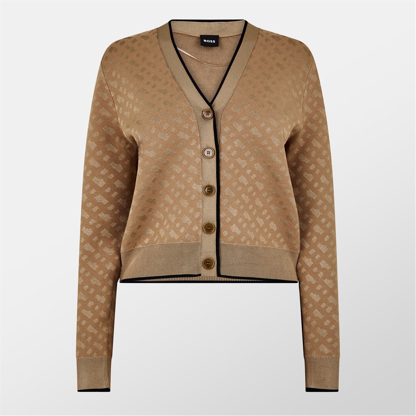 BOSS Med Beige 9201626 Women's BB Knitted Cardigan Fabric Style - 1