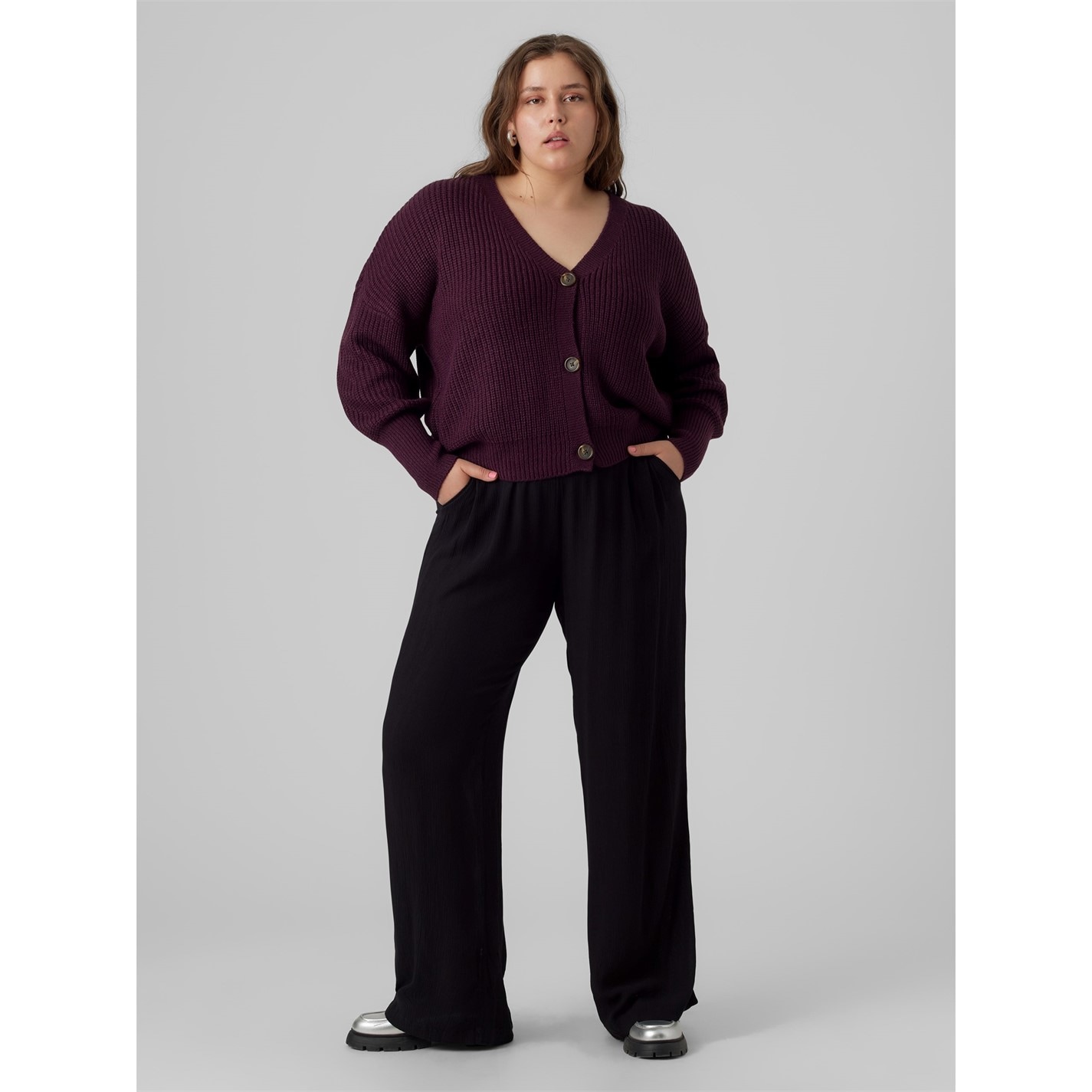 Šaty Vero Moda Winetasting 9499164 Women's Plus Size Cardigan - 2