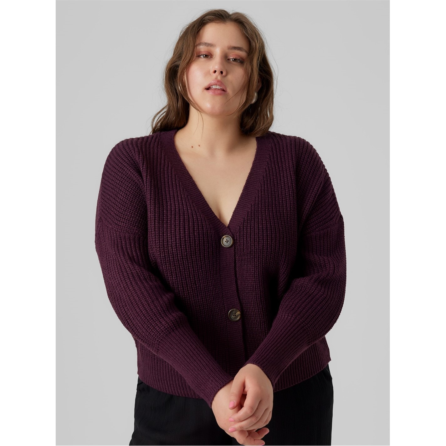 Šaty Vero Moda Winetasting 9499164 Women's Plus Size Cardigan - 4