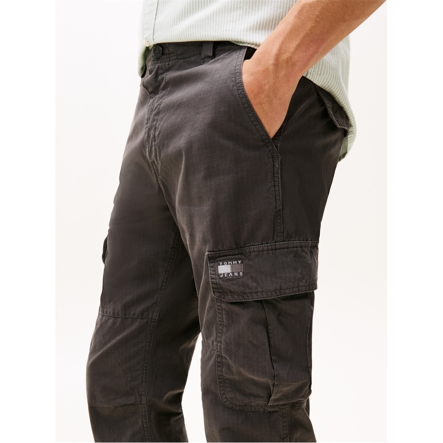 Kalhoty Tommy Jeans Washed Black 1139217 Men's Ryan Cargo Trousers - 5