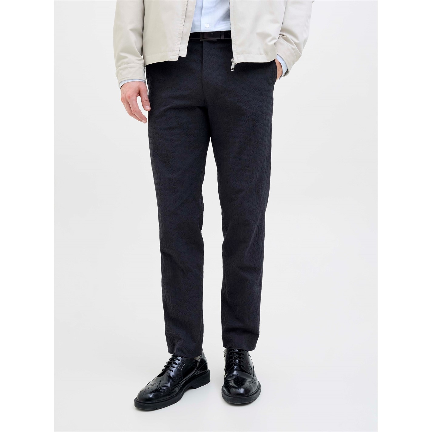 Kalhoty Jack and Jones Night Sky 4659736 Men's Seersucker Cargo Trousers - 2