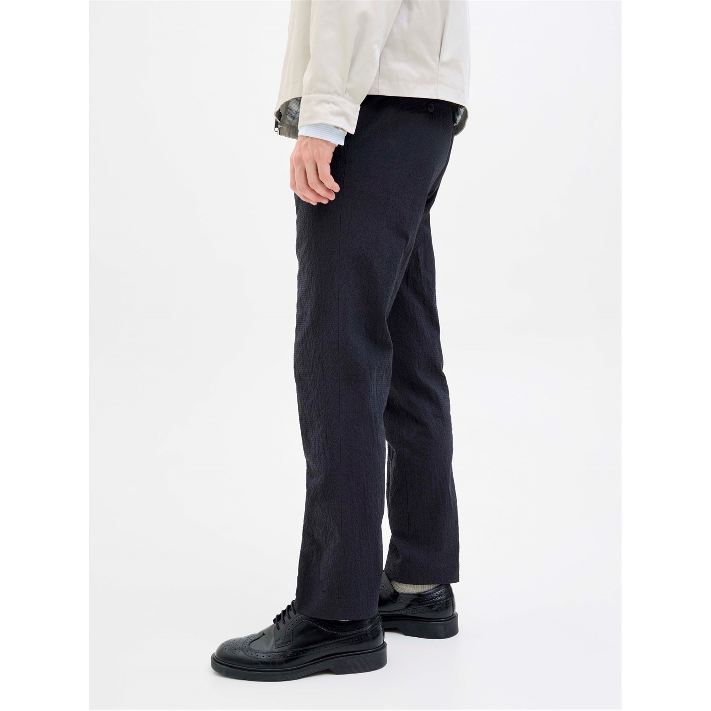 Kalhoty Jack and Jones Night Sky 4659736 Men's Seersucker Cargo Trousers - 4