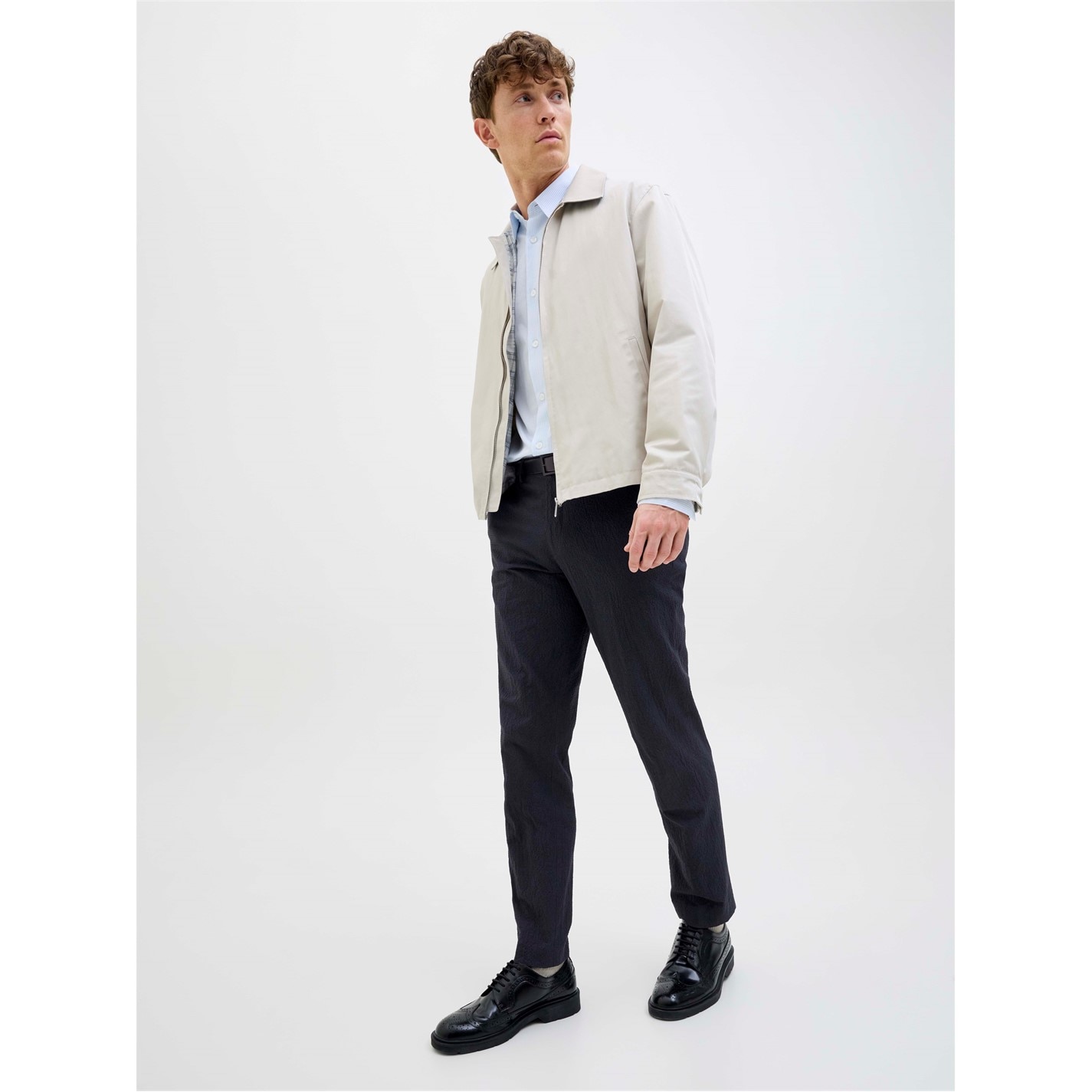 Kalhoty Jack and Jones Night Sky 4659736 Men's Seersucker Cargo Trousers - 7