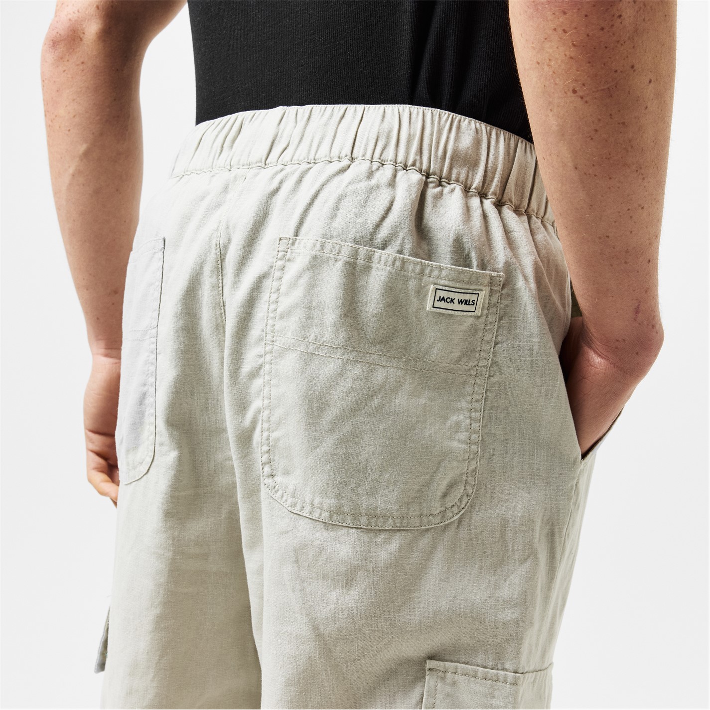 Kalhoty Jack Wills Putty 7085124 Linen Cargo Trouser - 5