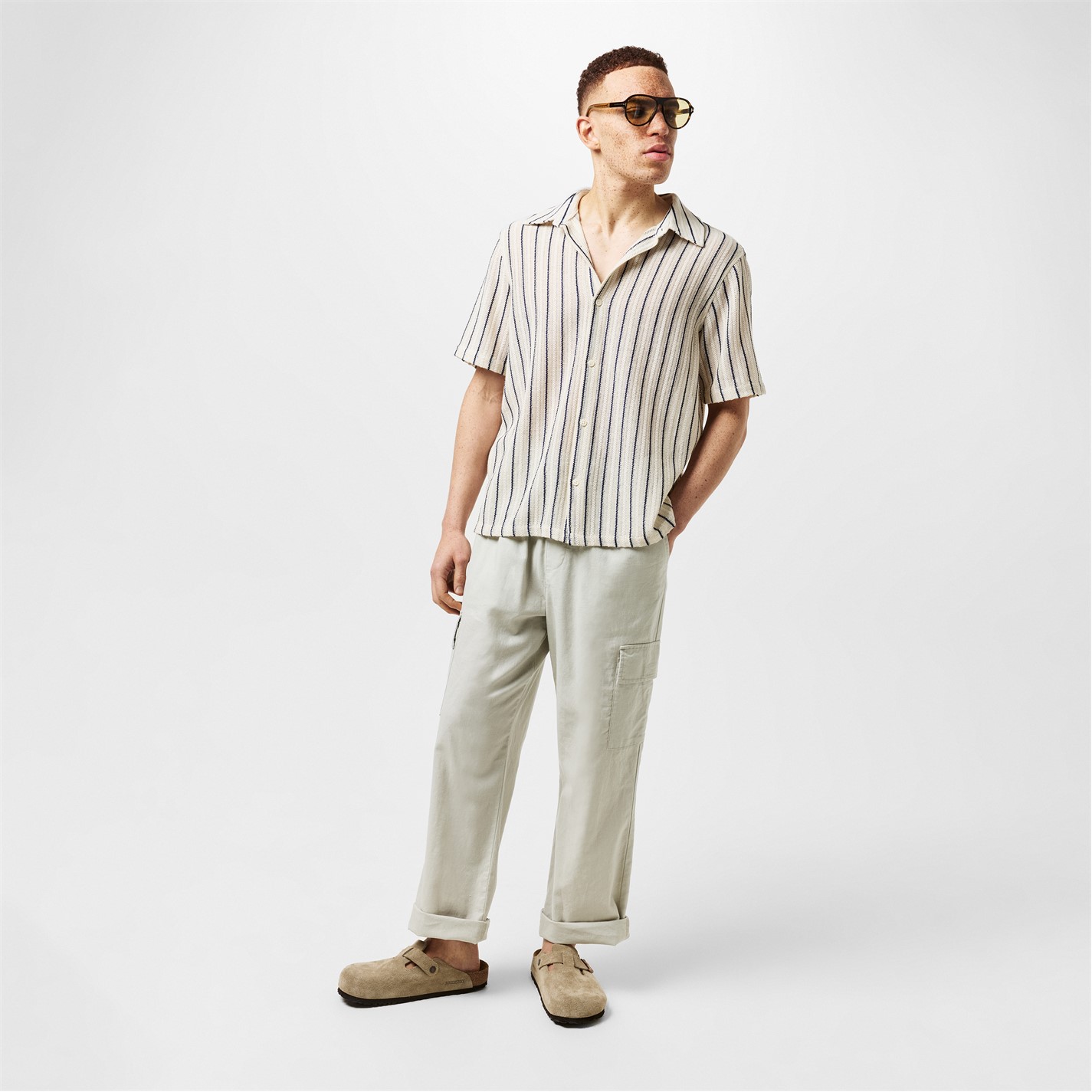 Kalhoty Jack Wills Putty 7085124 Linen Cargo Trouser - 6