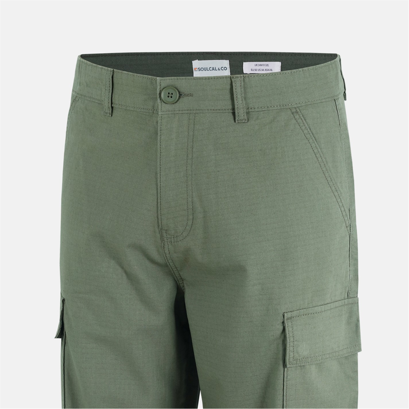 Kalhoty SoulCal Khaki 5066561 Men's Soul Rip Cargo Trousers - 5