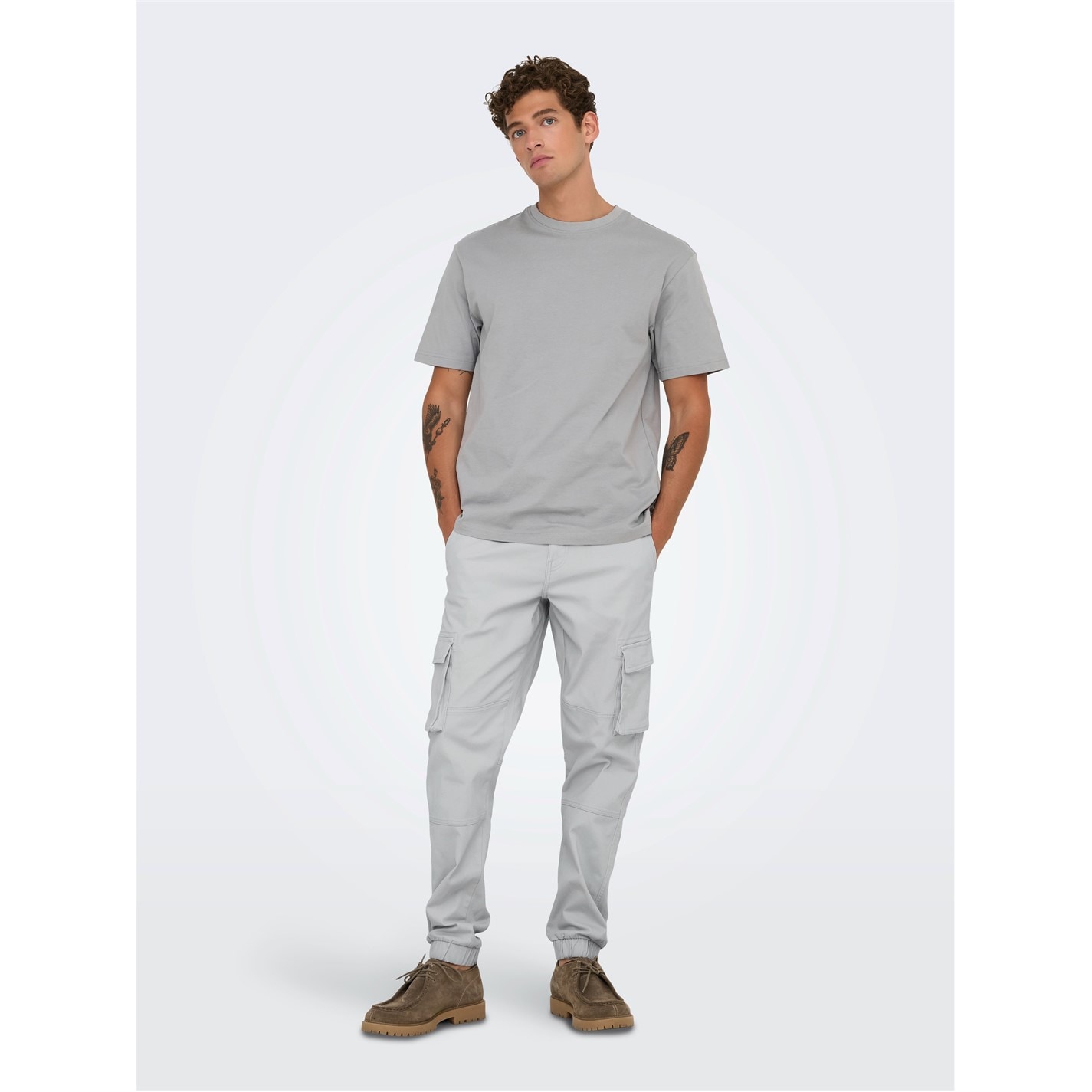 Kalhoty Only Glacier Gray 7057267 Men's Cargo Trousers - 1