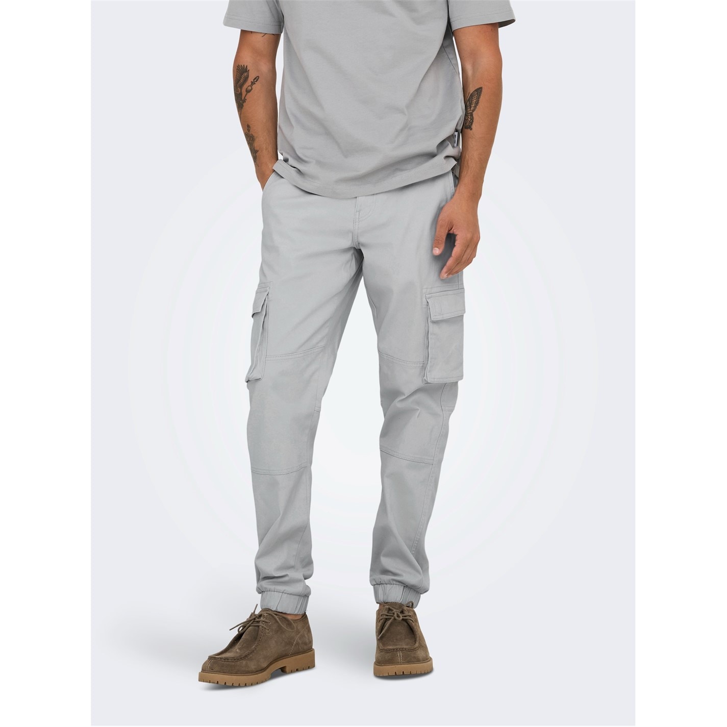 Kalhoty Only Glacier Gray 7057267 Men's Cargo Trousers - 2