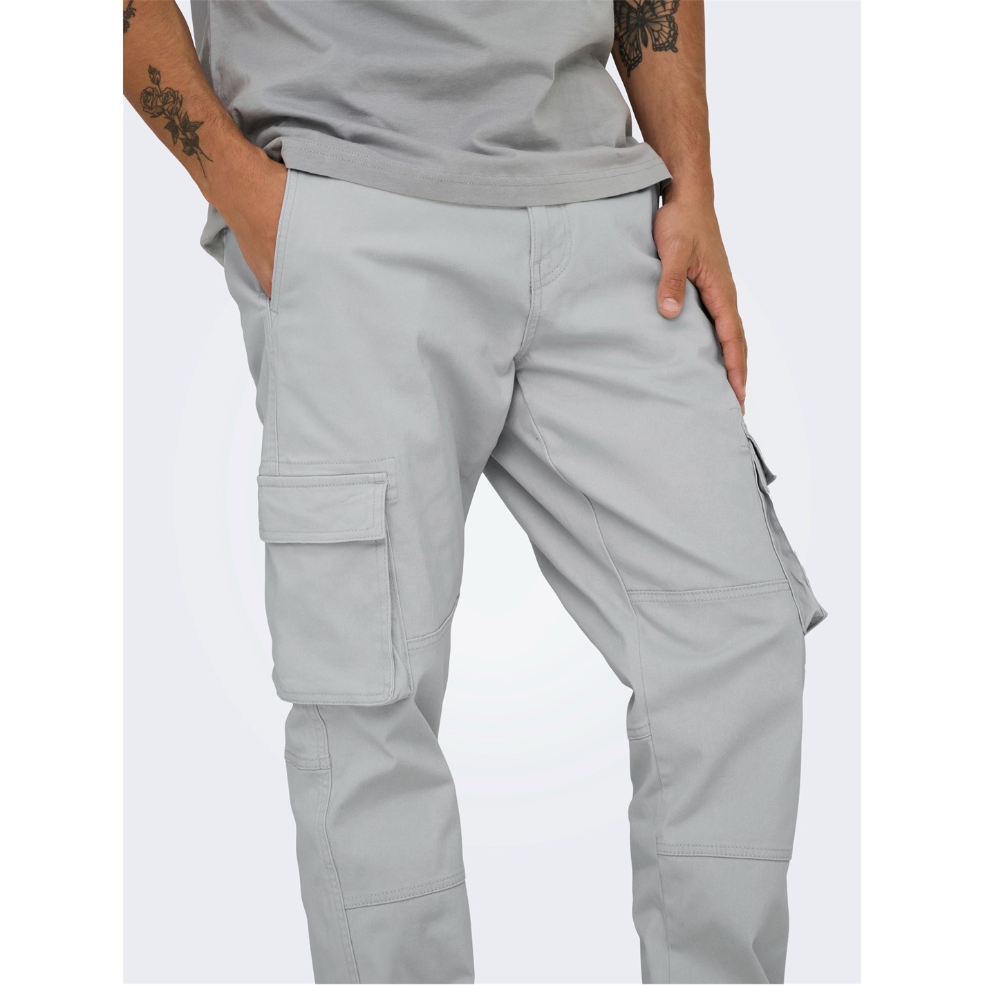 Kalhoty Only Glacier Gray 7057267 Men's Cargo Trousers - 3