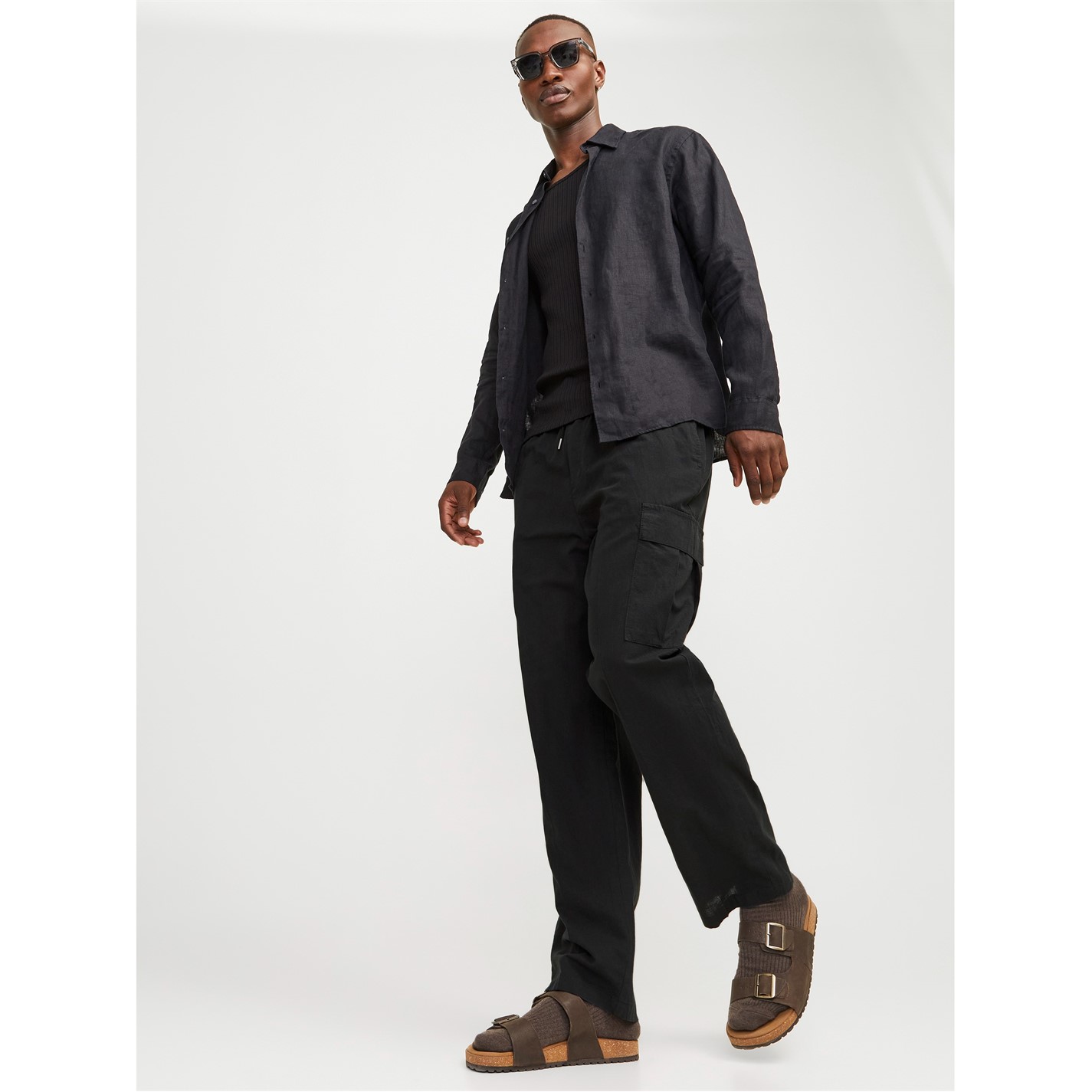 Kalhoty Jack and Jones Black 4166080 Men's Karl Cargo Trousers - 4