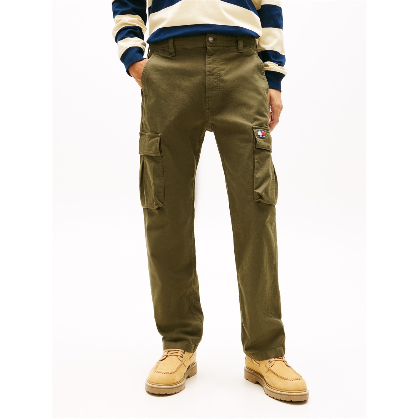Kalhoty Tommy Jeans Dark Greenery 849666 Men's Otis Canvas Cargo Trousers - 2