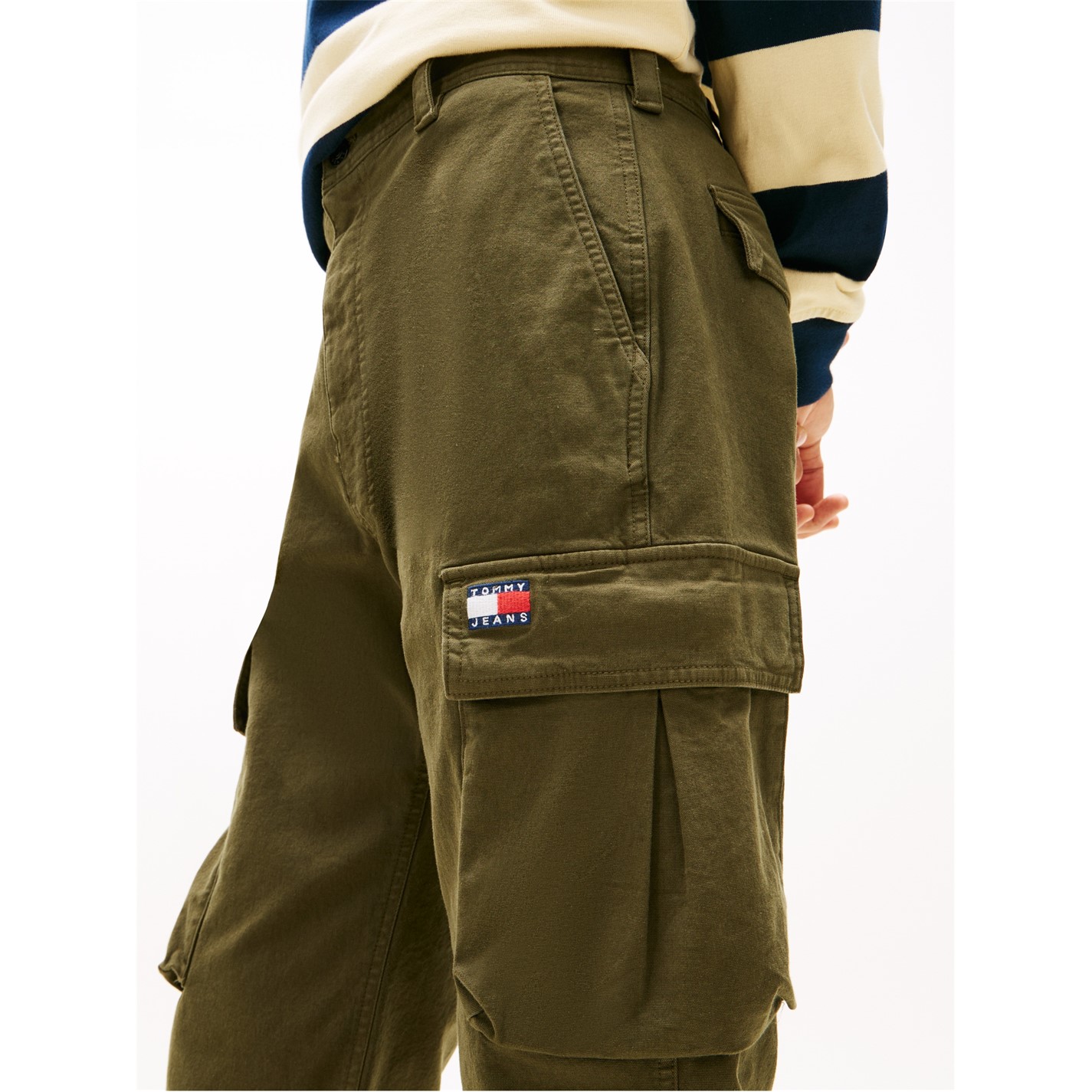 Kalhoty Tommy Jeans Dark Greenery 849666 Men's Otis Canvas Cargo Trousers - 3