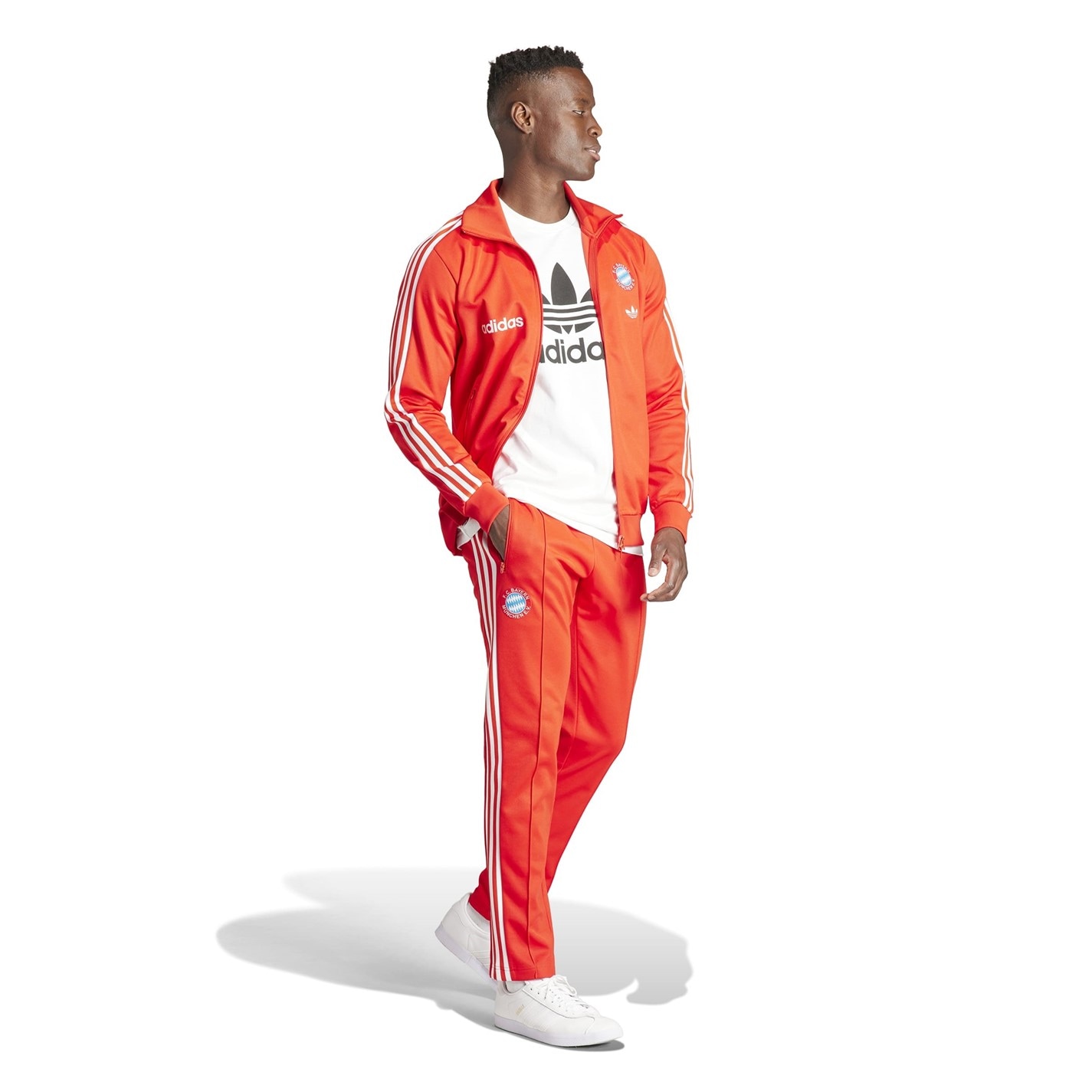 Tepláky adidas Red 1359560 Bayern Munich Beckenbauer Tracksuit Bottoms Adults - 4