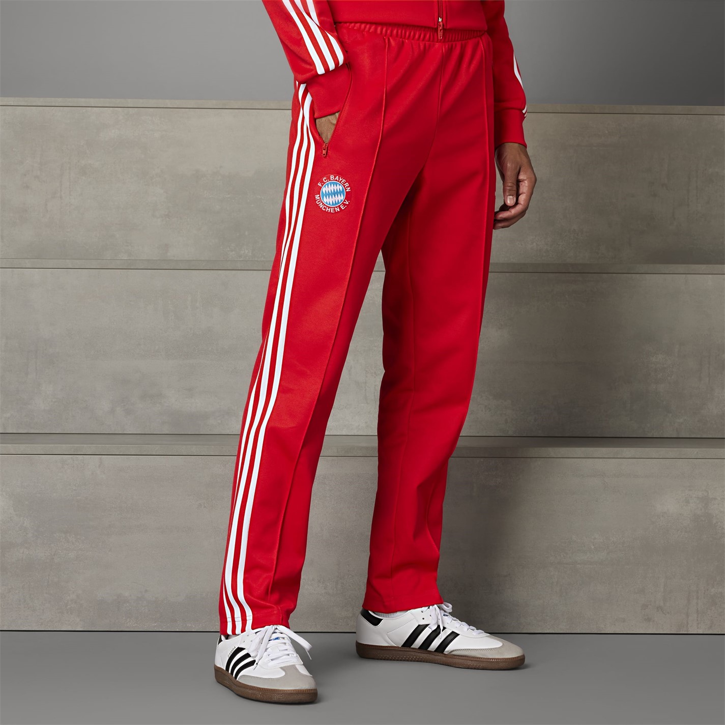 Tepláky adidas Red 1359560 Bayern Munich Beckenbauer Tracksuit Bottoms Adults - 7