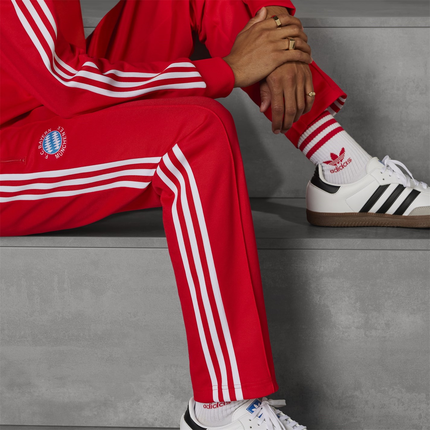 Tepláky adidas Red 1359560 Bayern Munich Beckenbauer Tracksuit Bottoms Adults - 10