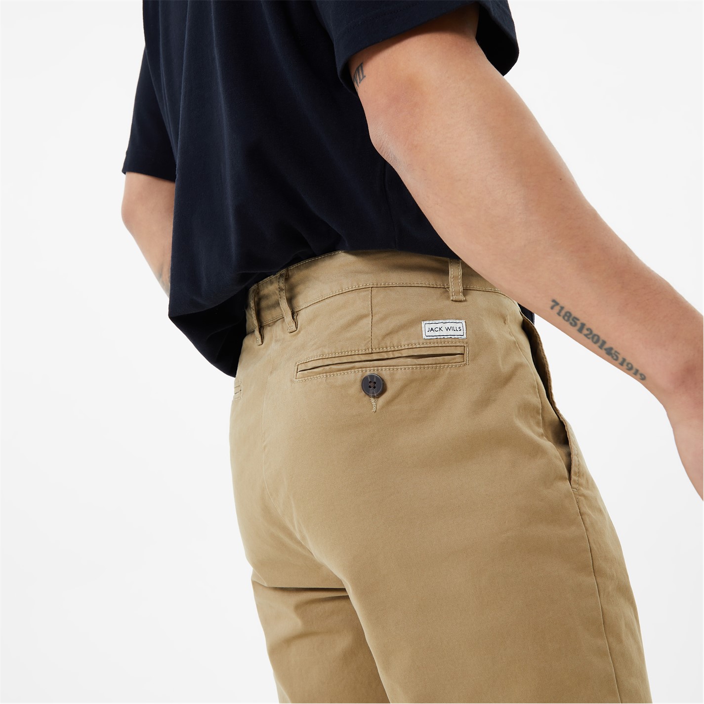 Kalhoty Jack Wills Stone 1491808 Slim Chino Trousers Mens - 3