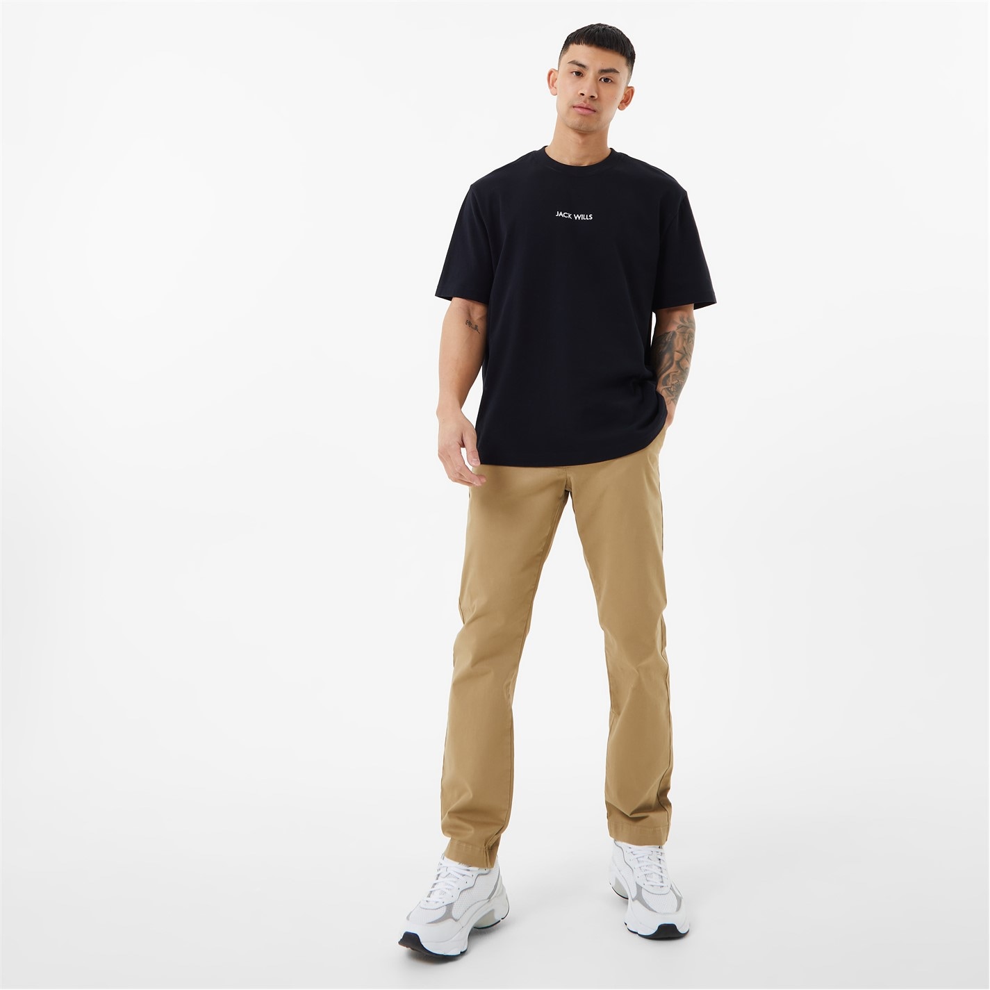 Kalhoty Jack Wills Stone 1491808 Slim Chino Trousers Mens - 4