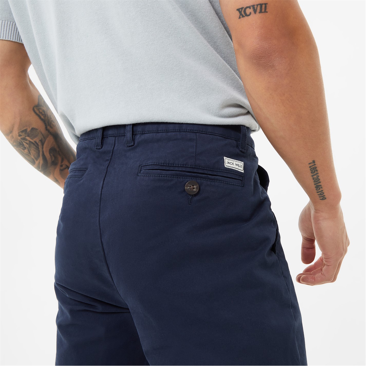 Kalhoty Jack Wills Navy 4634381 Slim Chino Trousers Mens - 3