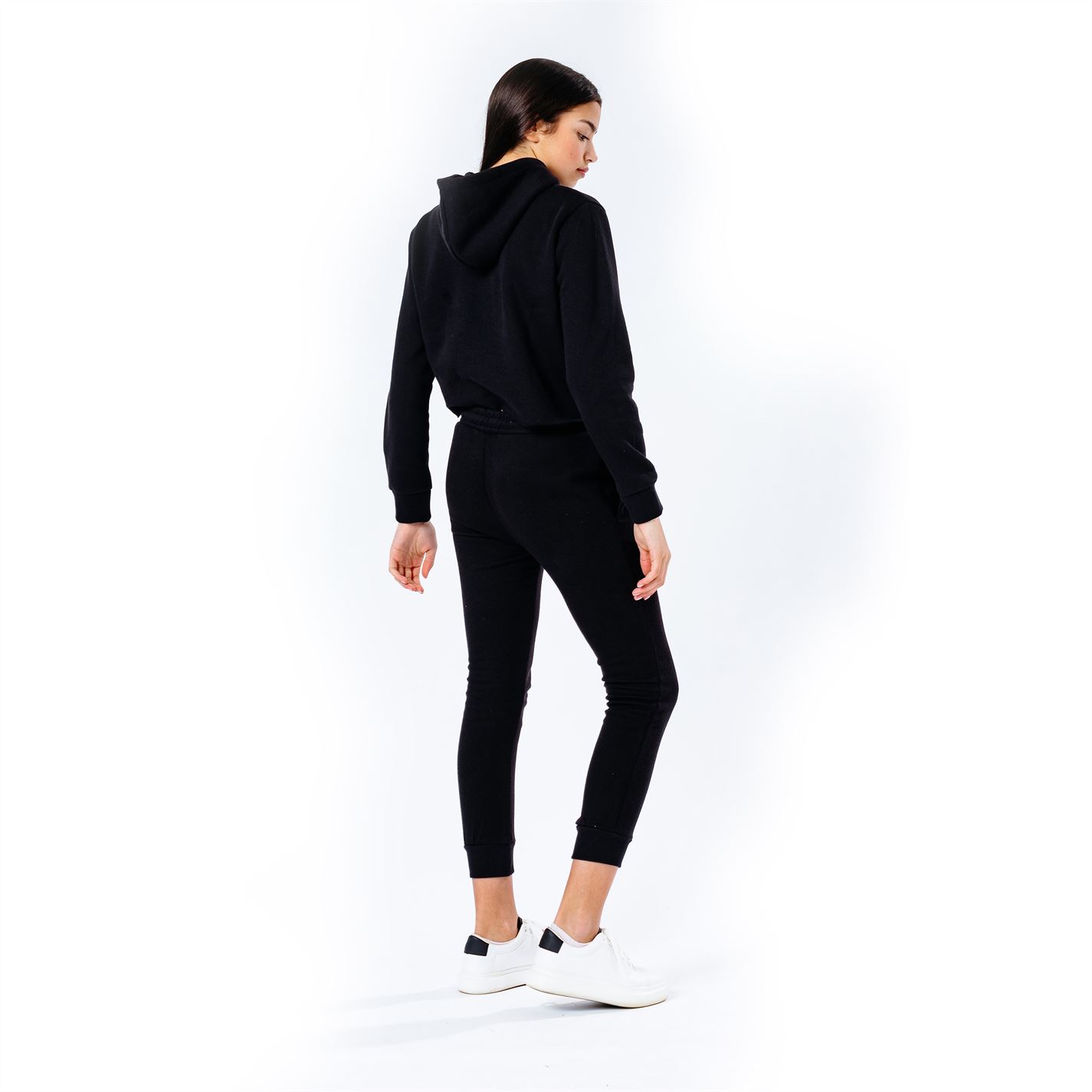 Hype Black 8129033 Kids Crop Pullover Hoodie and Jogger Set - 4