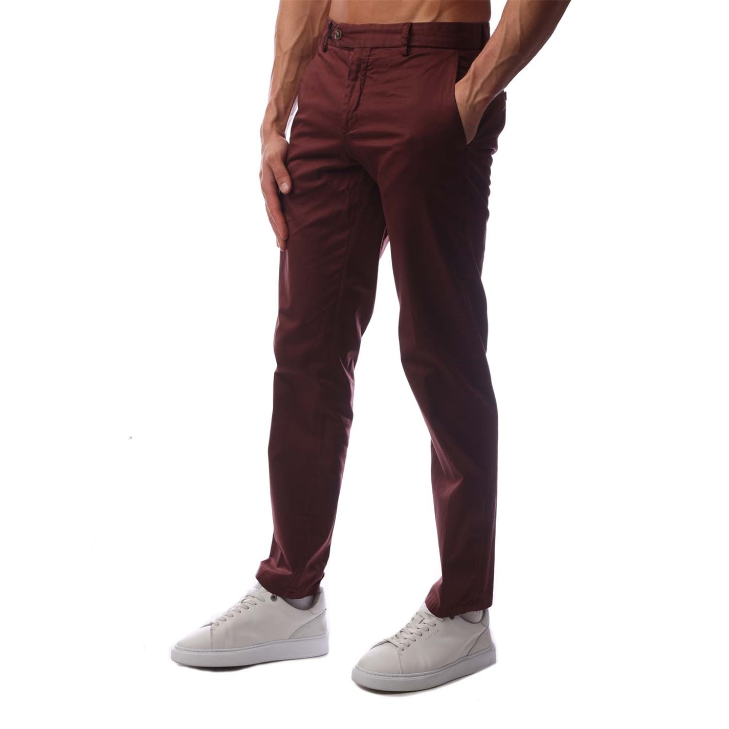 Kalhoty Boss Dark Red 9814361 Men's T Gee D Straight Leg Trousers - 1