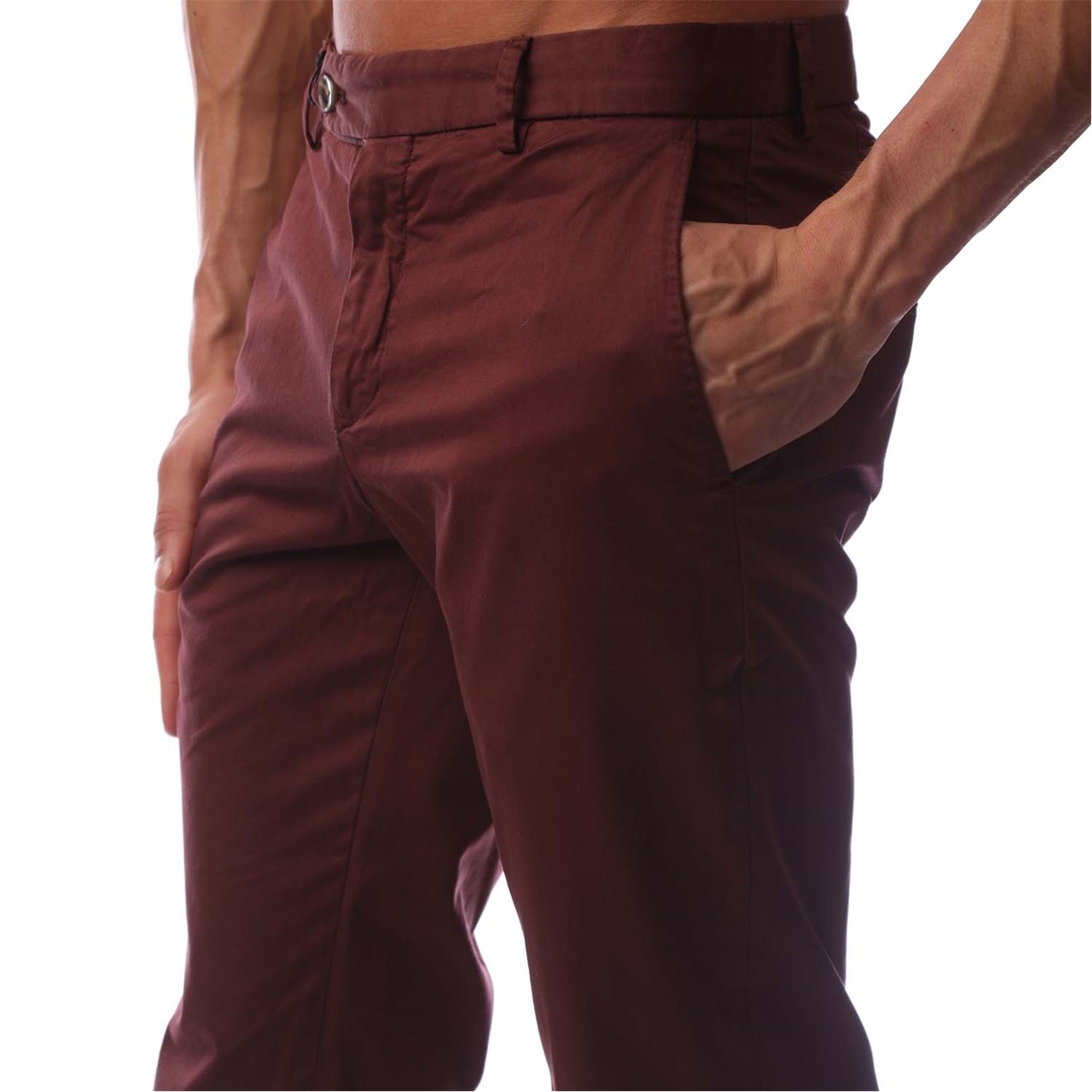 Kalhoty Boss Dark Red 9814361 Men's T Gee D Straight Leg Trousers - 3
