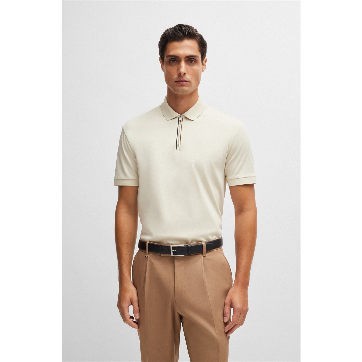Tričko Boss Open White 131 5814958 Men's C-Polston 36 Short-Sleeve Polo - 4