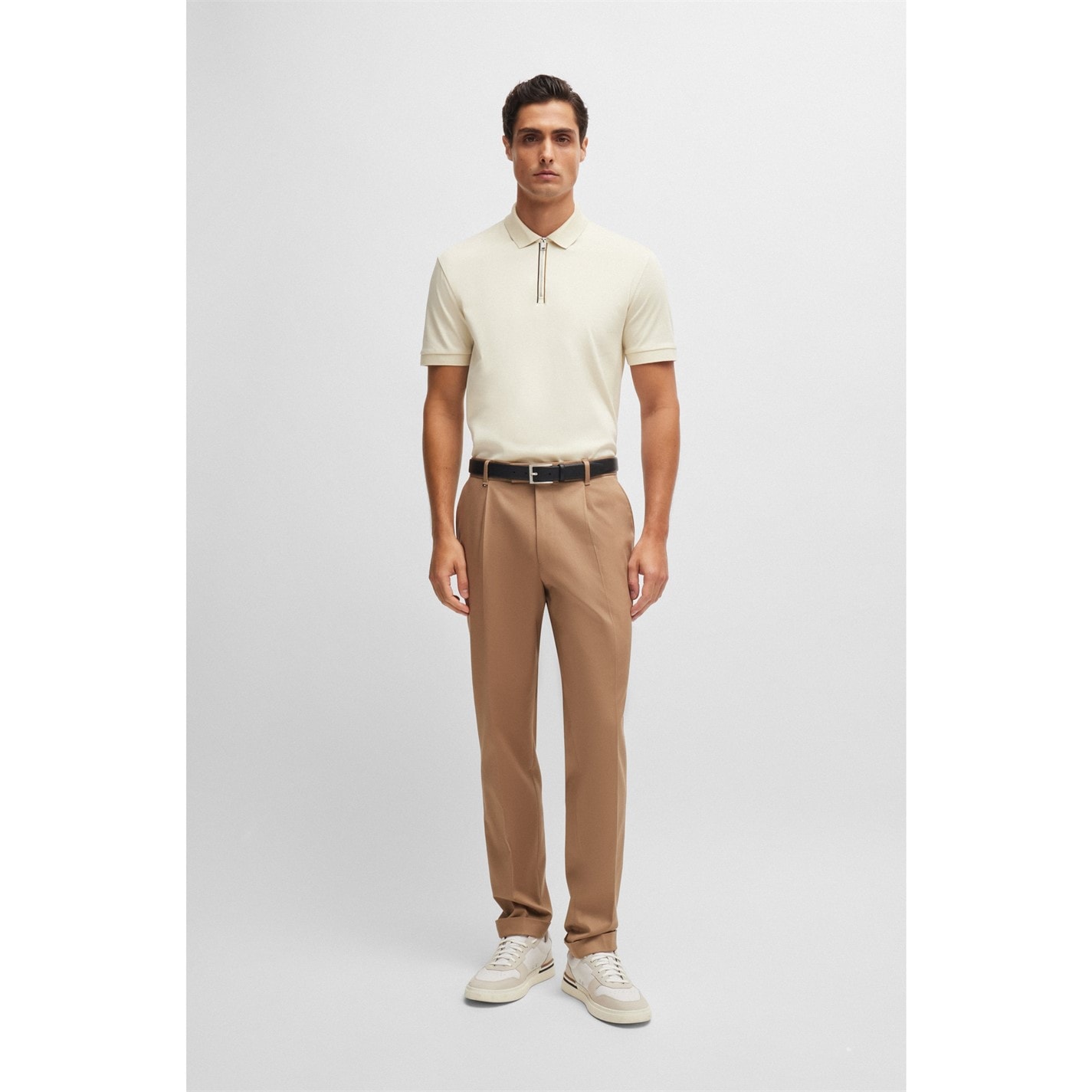 Tričko Boss Open White 131 5814958 Men's C-Polston 36 Short-Sleeve Polo - 5