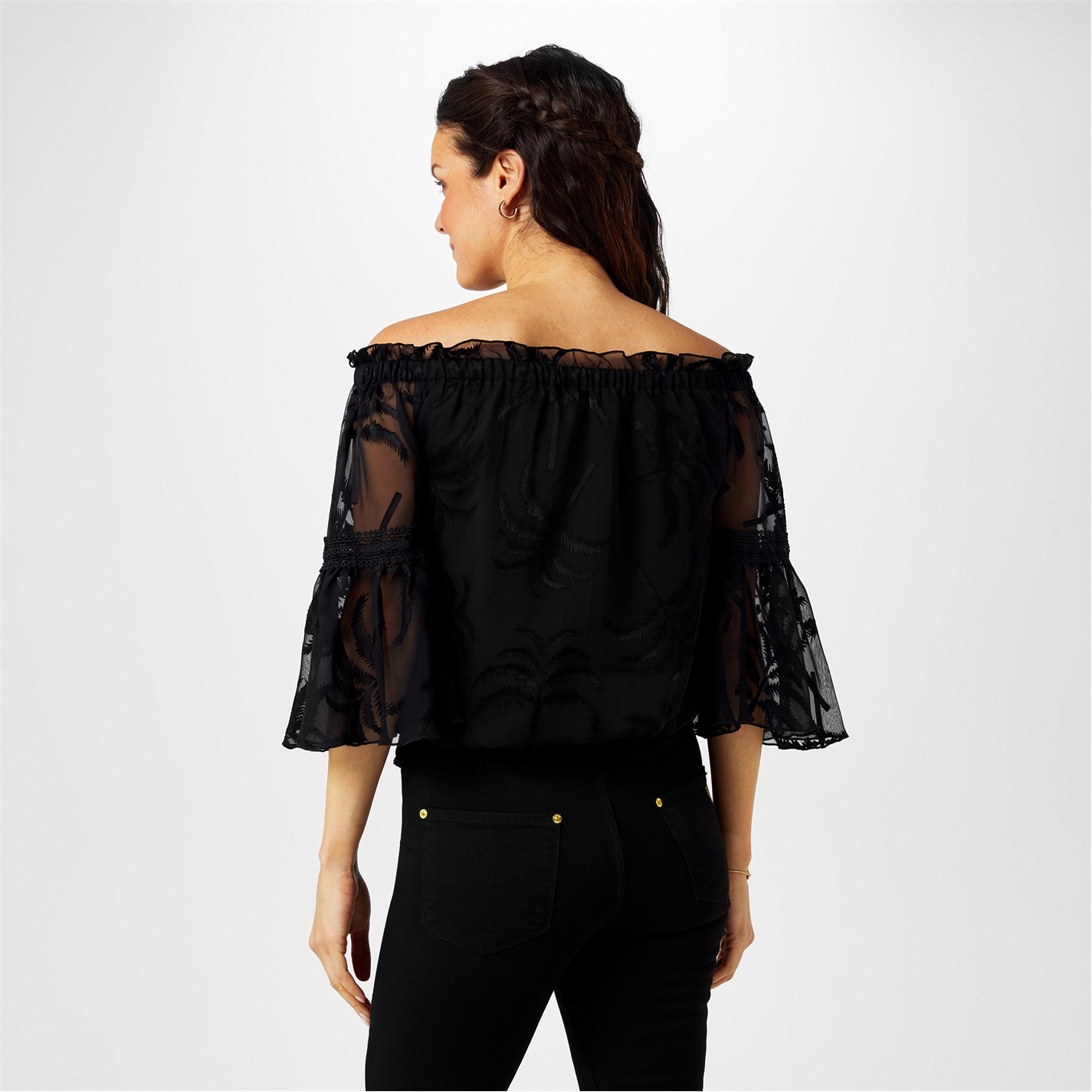 Košeľa Biba Palm Burnout 1817082 Bardot Top - 2