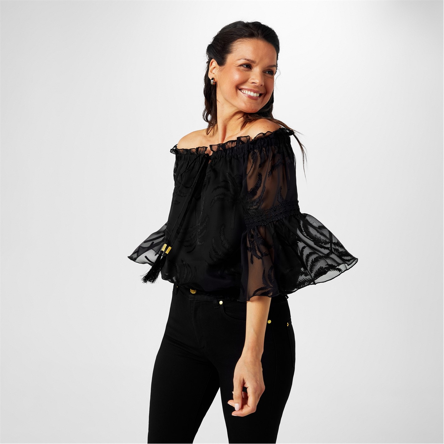Košeľa Biba Palm Burnout 1817082 Bardot Top - 3