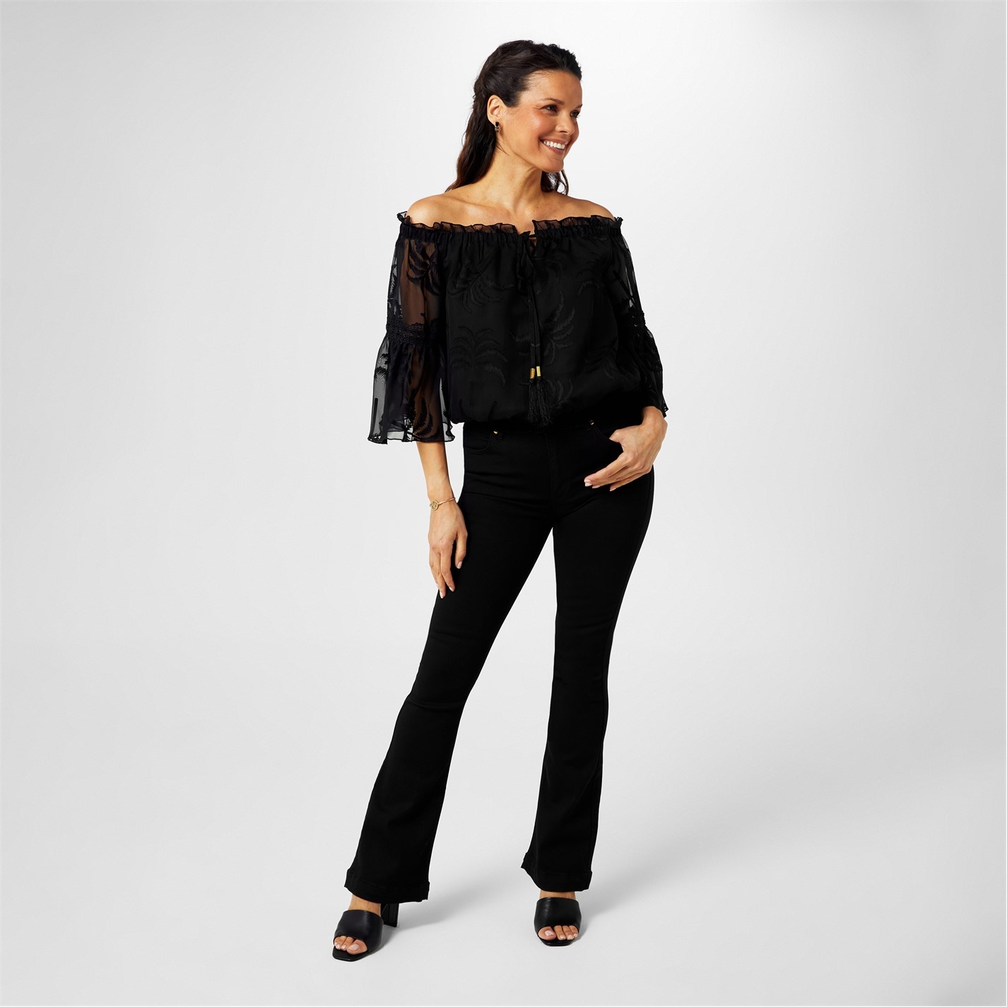 Košeľa Biba Palm Burnout 1817082 Bardot Top - 4