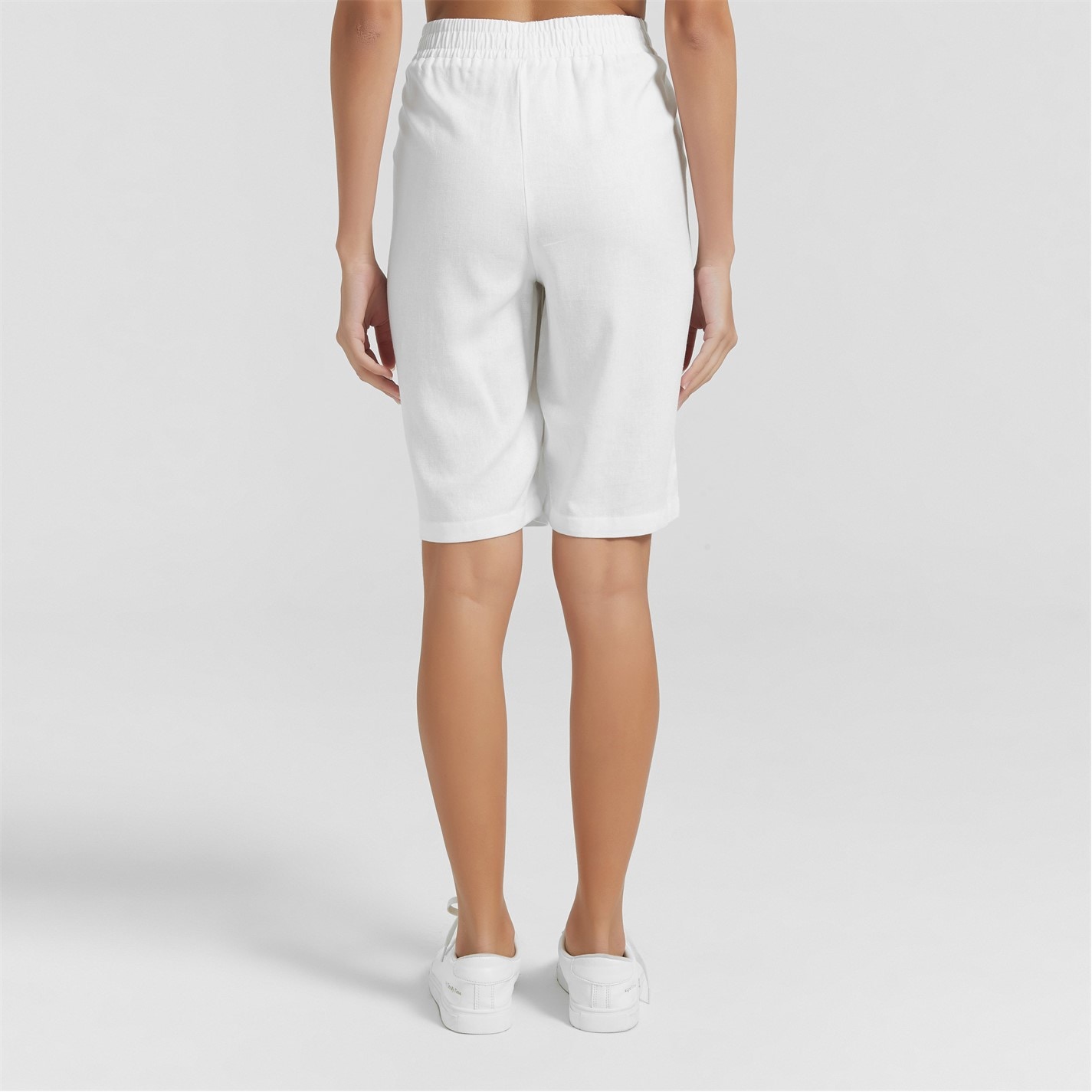 Kraťasy Be You White 1244861 Women's Linen Tailored Shorts - 2