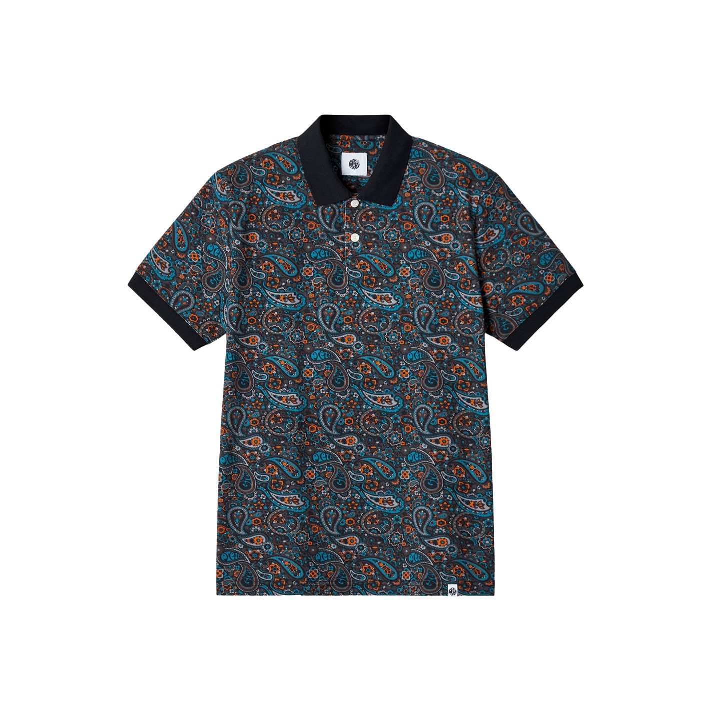 Tričko Pretty Green Dark Grey 8991300 Men's Wonderwall Paisley Short-Sleeve Polo Shirt - 1