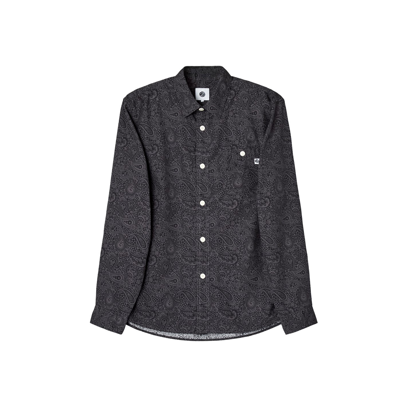 Košeľa Pretty Green Black 6910575 Men's Tonal Paisley Long-Sleeve Patterned Shirt - 1