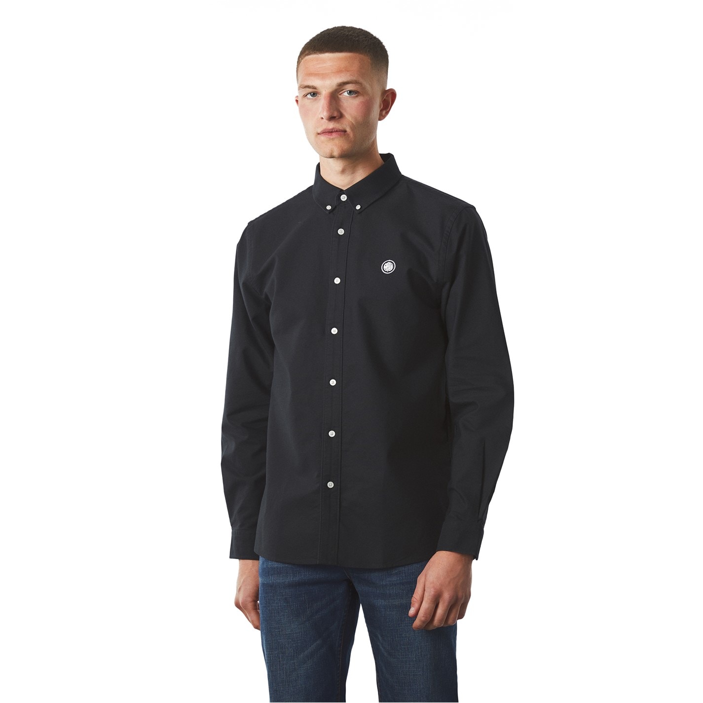 Košeľa Pretty Green Black 2512935 Men's Oxford Long-Sleeve Plain Shirt - 2