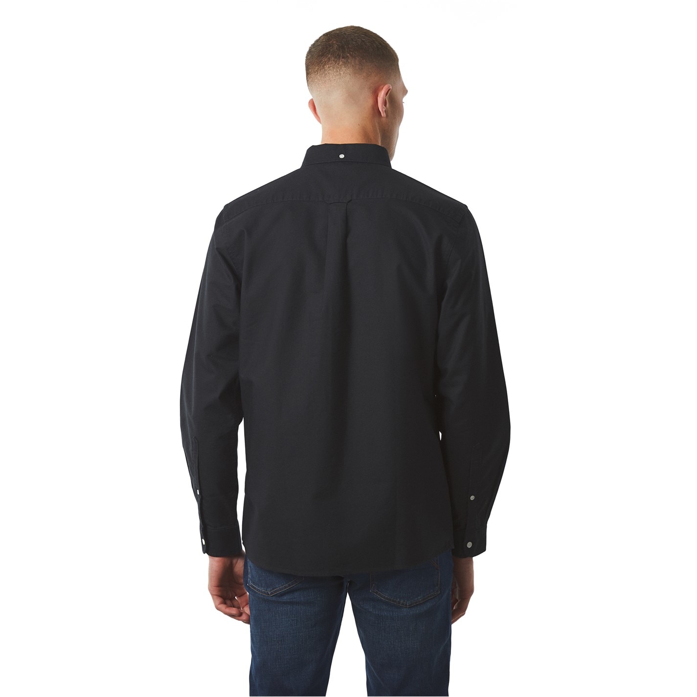 Košeľa Pretty Green Black 2512935 Men's Oxford Long-Sleeve Plain Shirt - 3