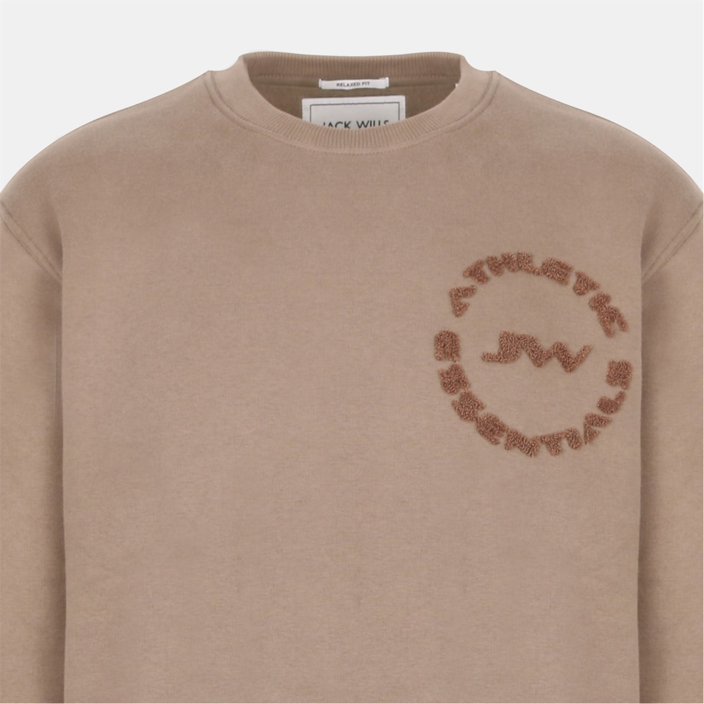 Mikina Jack Wills Fawn 3931042 Men's Boucle Cotton Long Sleeve Oversized Fit Crew Sweatshirt - 3