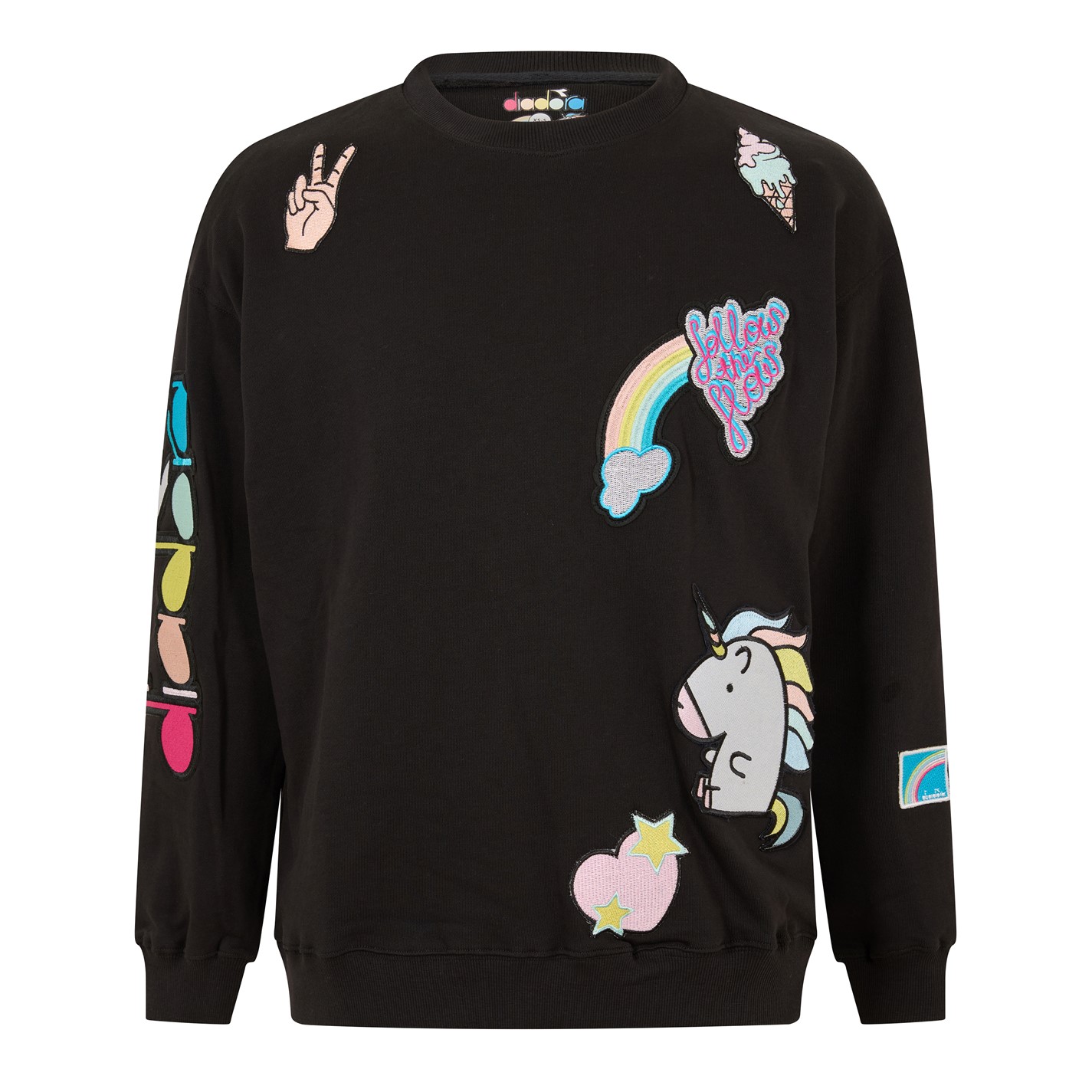 Mikina Diadora Black 7648213 Men's Unicorn Sweat Crew Sweatshirt - 1