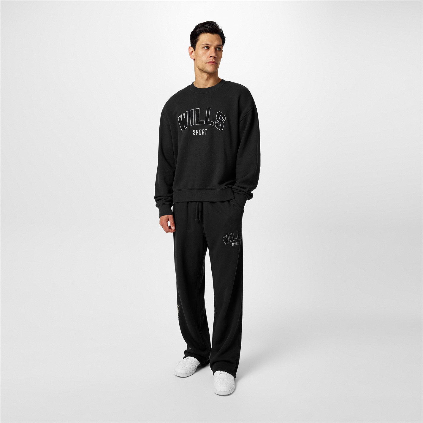 Mikina Jack Wills Washed Black 2577167 Men's JW Boucle Graphic Crew Sweatshirt - 4