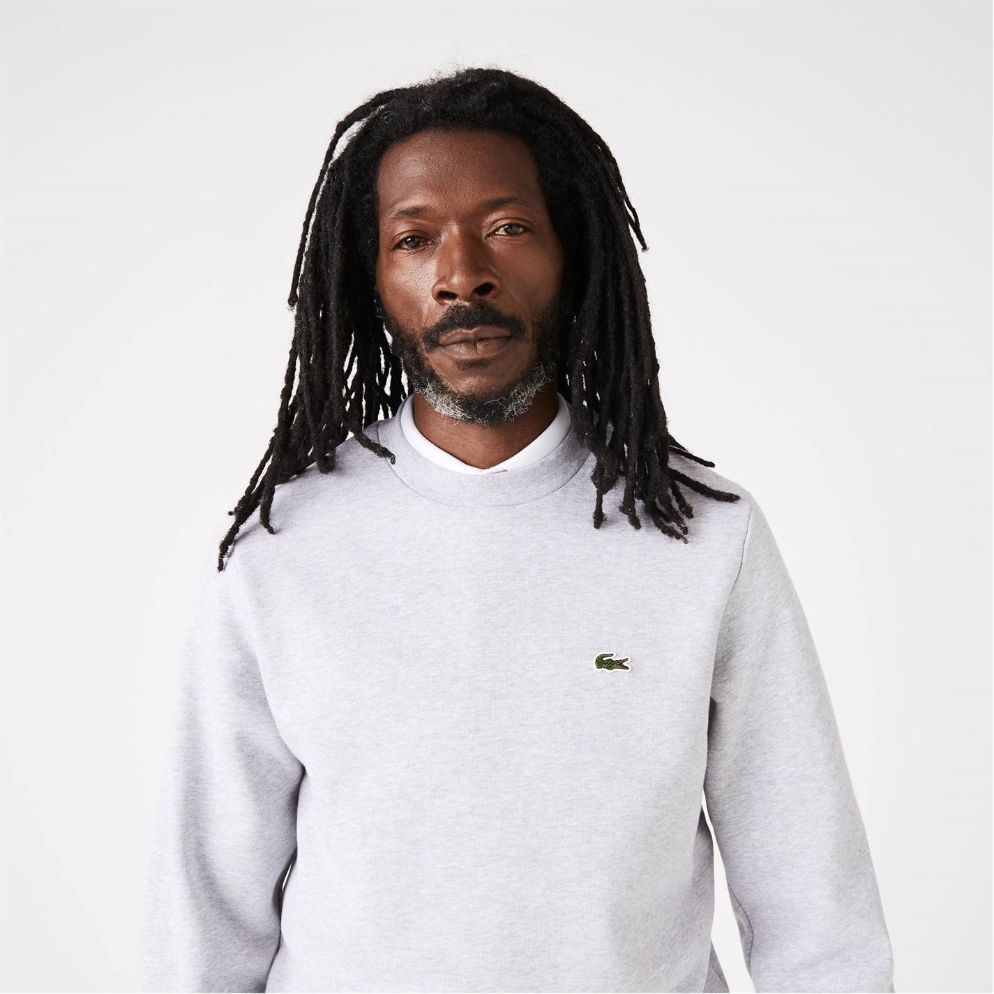Mikina Lacoste Light Grey CCA 6645105 Men's Basic Crew-Neck Sweatshirt - 2