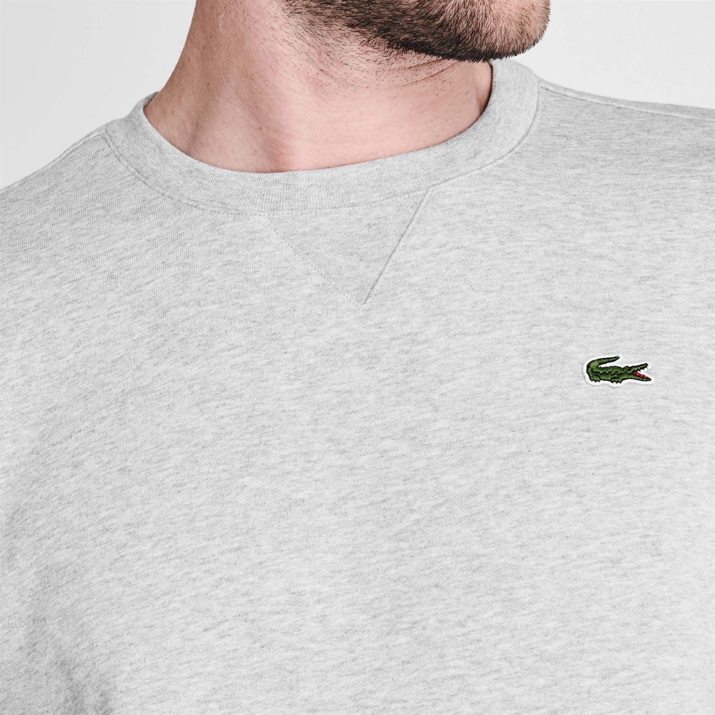 Mikina Lacoste Light Grey CCA 6645105 Men's Basic Crew-Neck Sweatshirt - 3