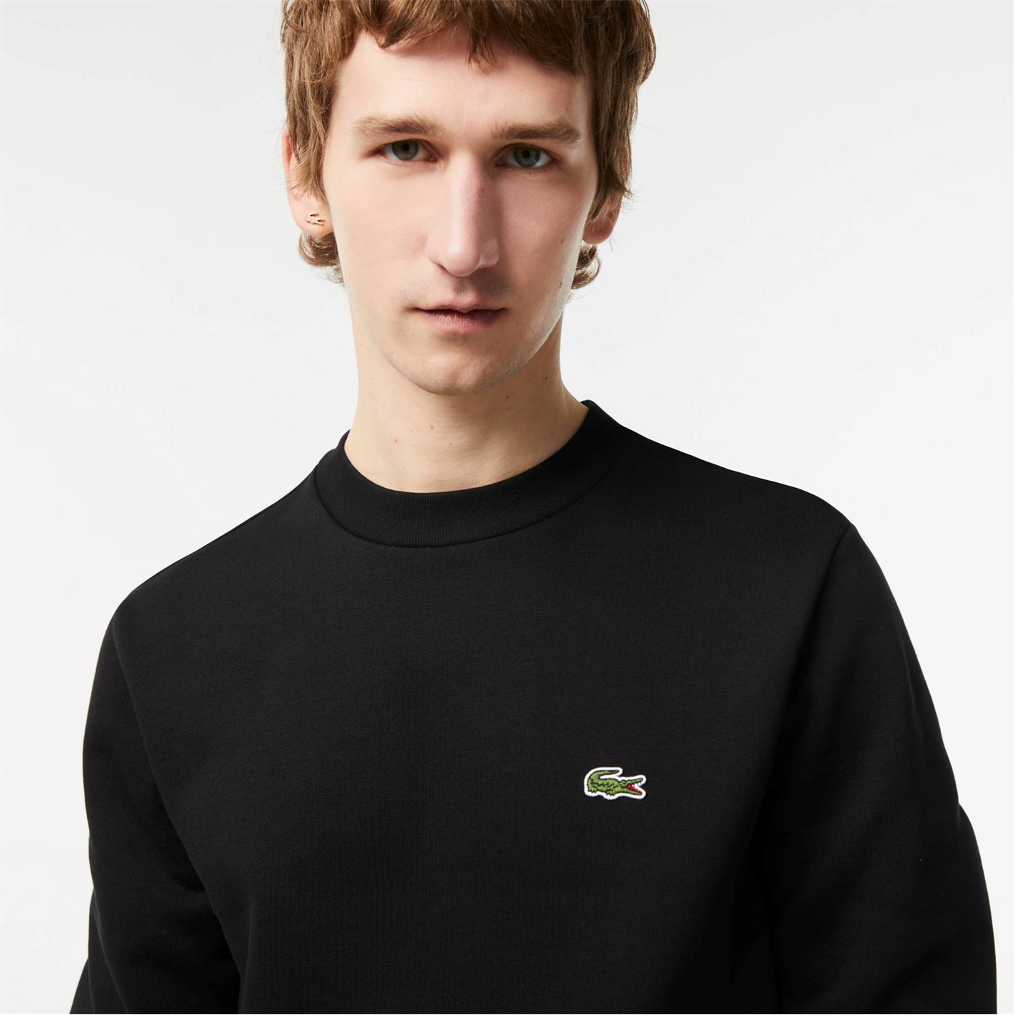 Mikina Lacoste Black C31 6193558 Men's Basic Crew-Neck Sweatshirt - 3