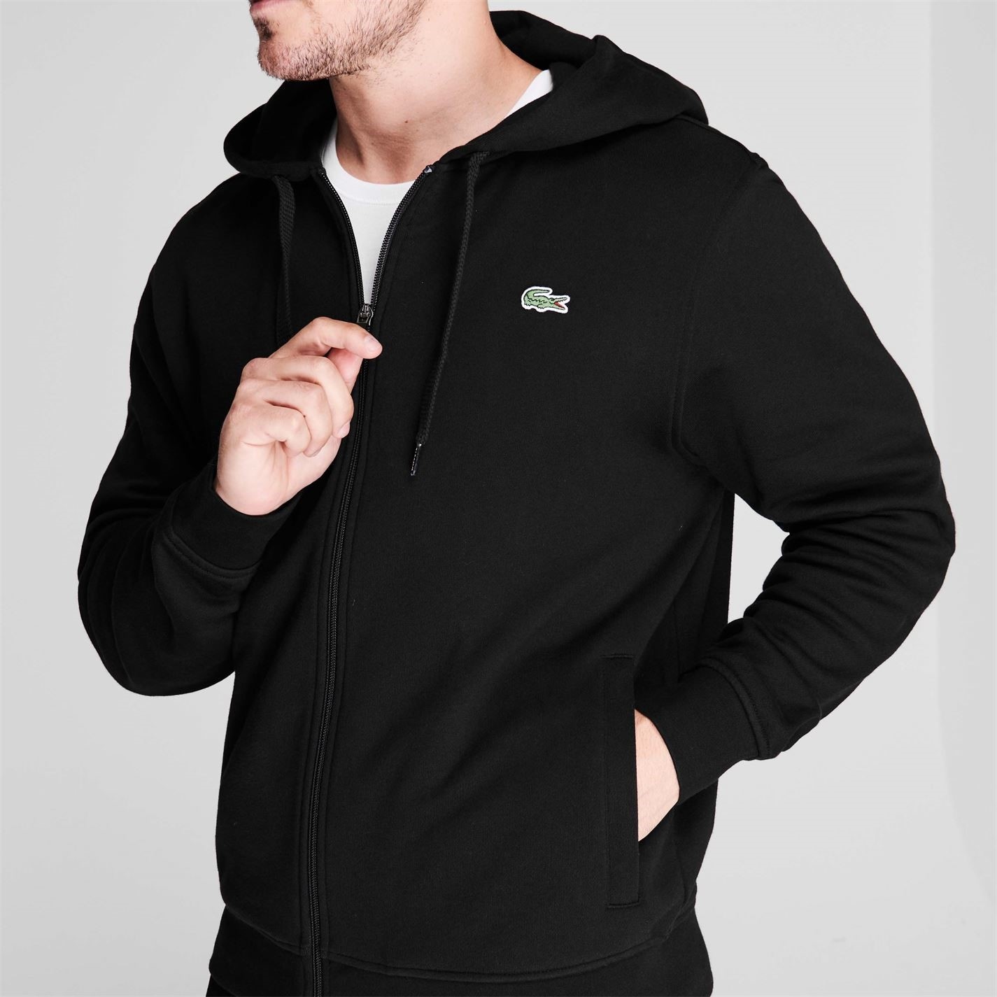 Mikina Lacoste Black C31 5641447 Men's Basic Full-Zip Hoodie - 4