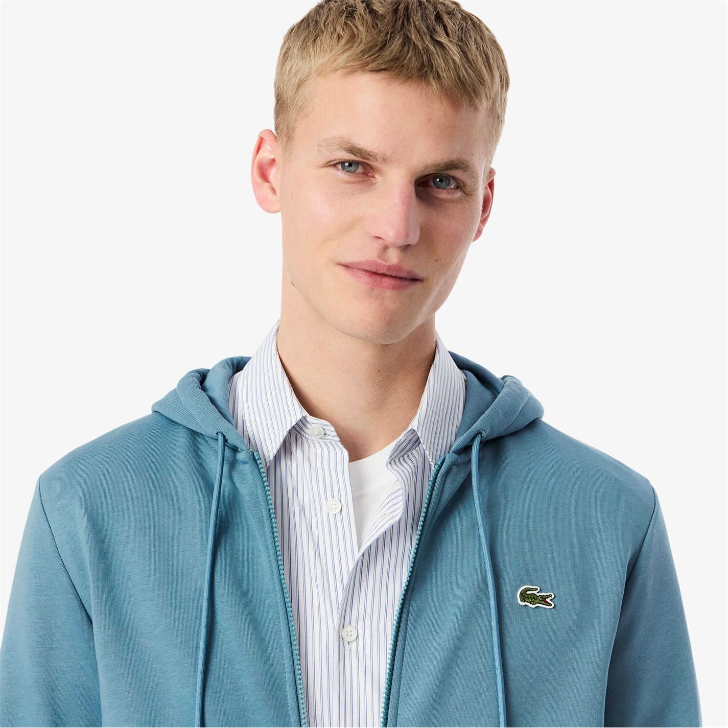 Mikina Lacoste Blue HD9 259823 Men's Basic Full-Zip Hoodie - 7